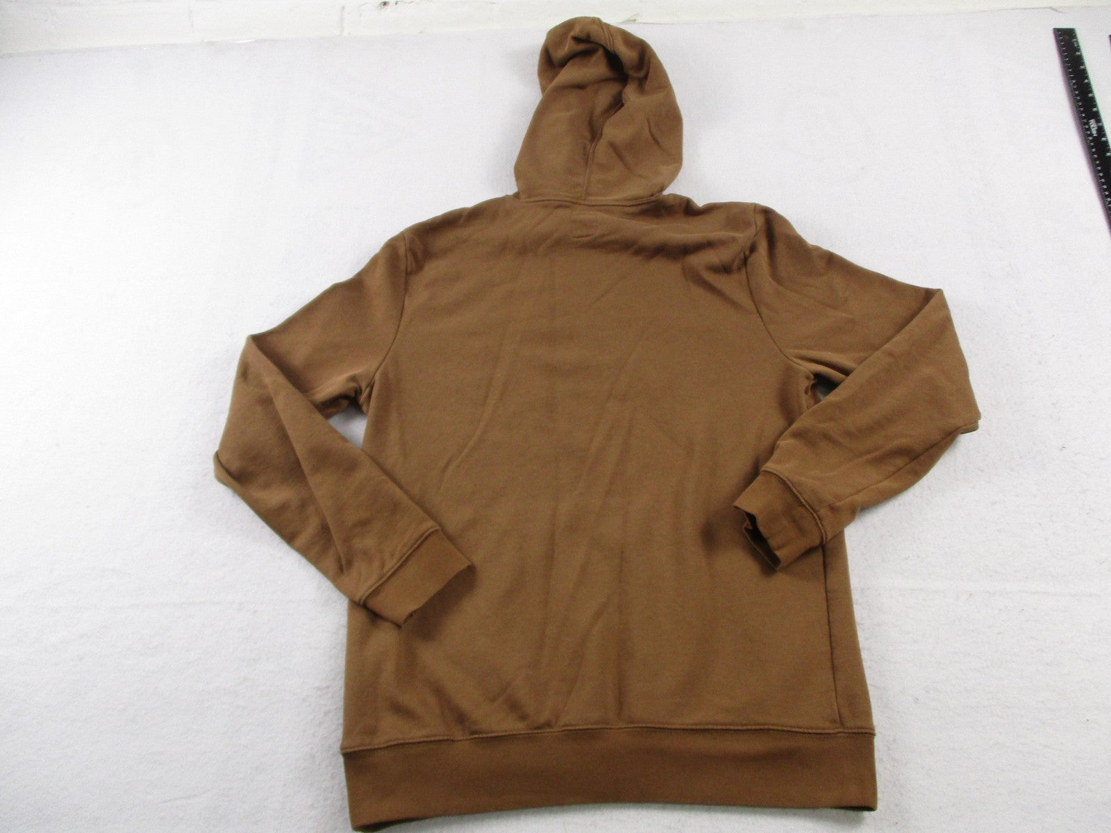 Gap Hoodie Mens Medium Brown Fleece Logo Pullover Sweatshirt Front Applique 17697