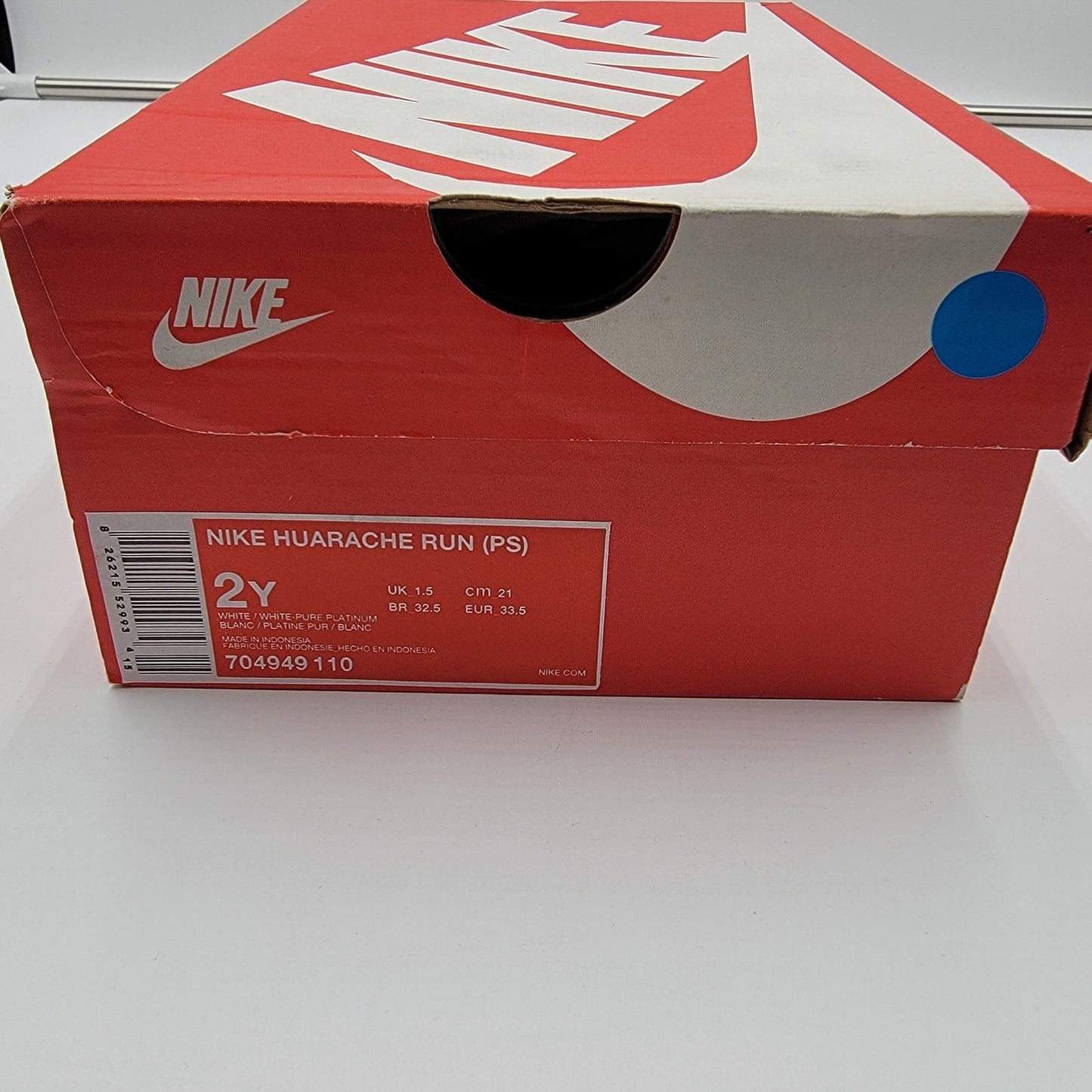 Nike Huarache Run PS 'White' Sz 2Y 7049491109