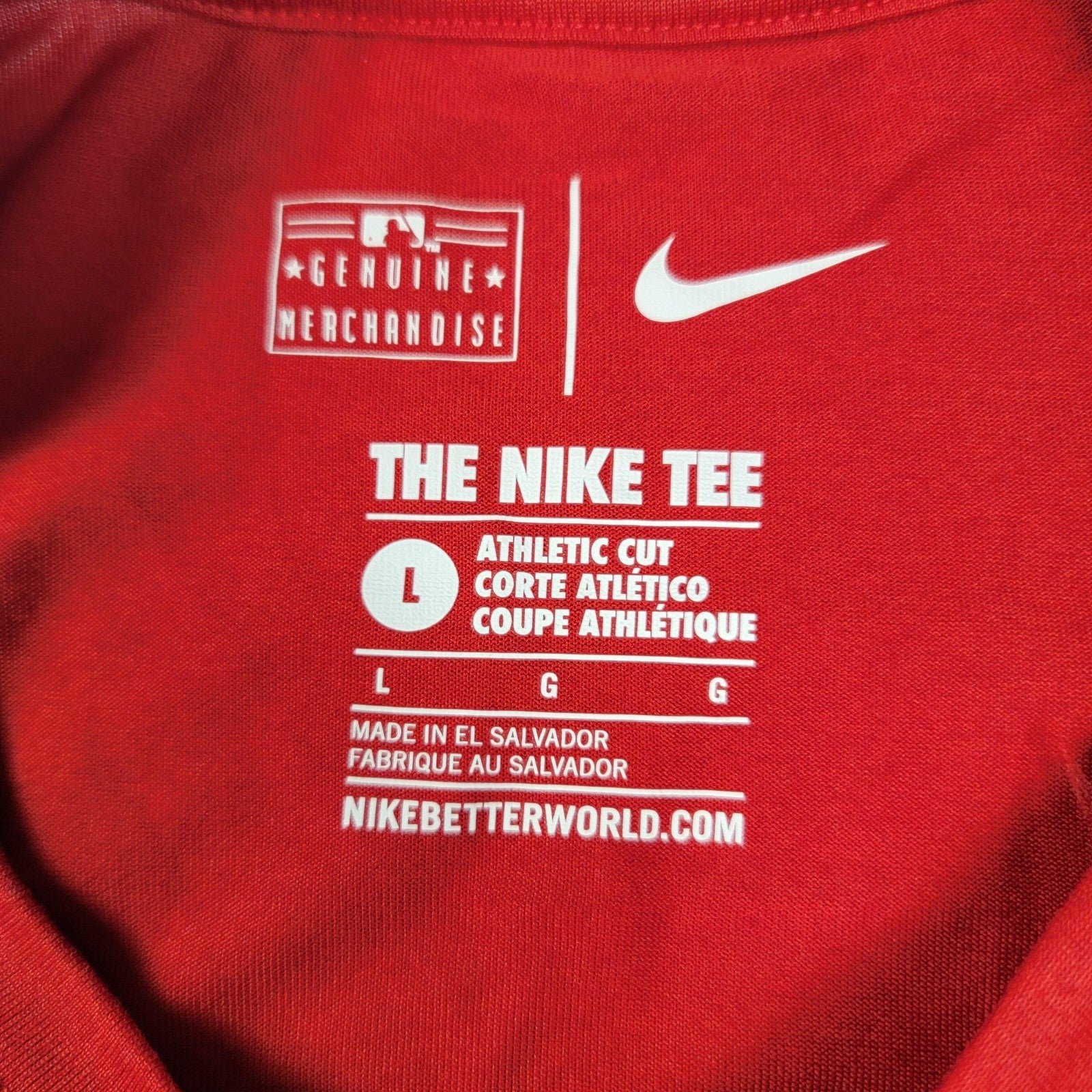 Los Angeles Angels Shirt Mens Large Red MLB Baseball Dri Fit Nike Calhoun 56 9932