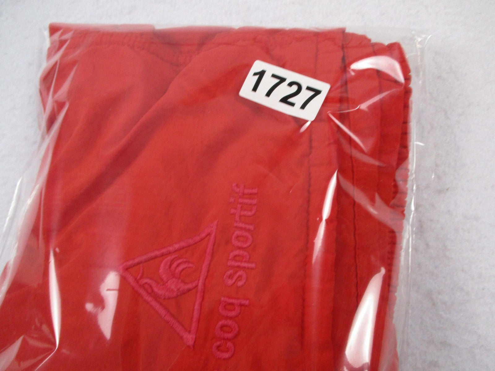 Le Coq Sportif Swim Trunks Men Size M Red Elastic Waist Mesh Lined Preowned 17277
