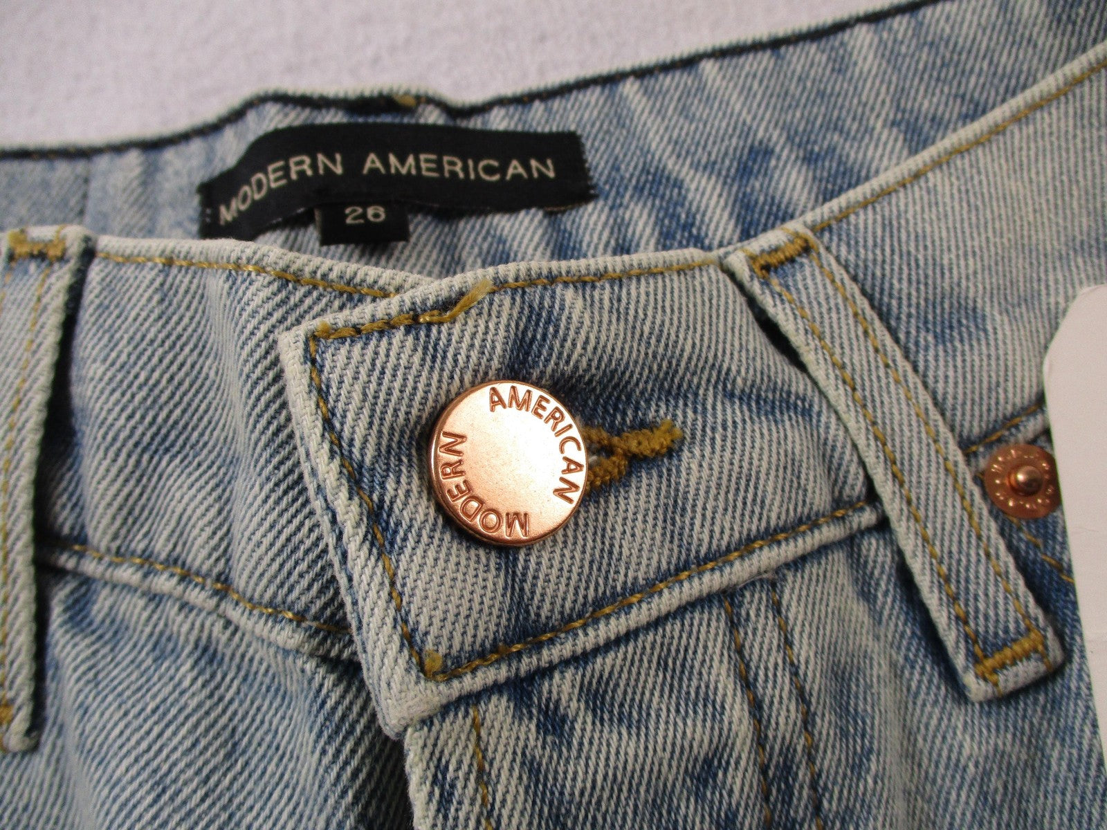 Modern American Rexford Jeans Womens 26 Blue Straight Distressed Frayed Hem 14717