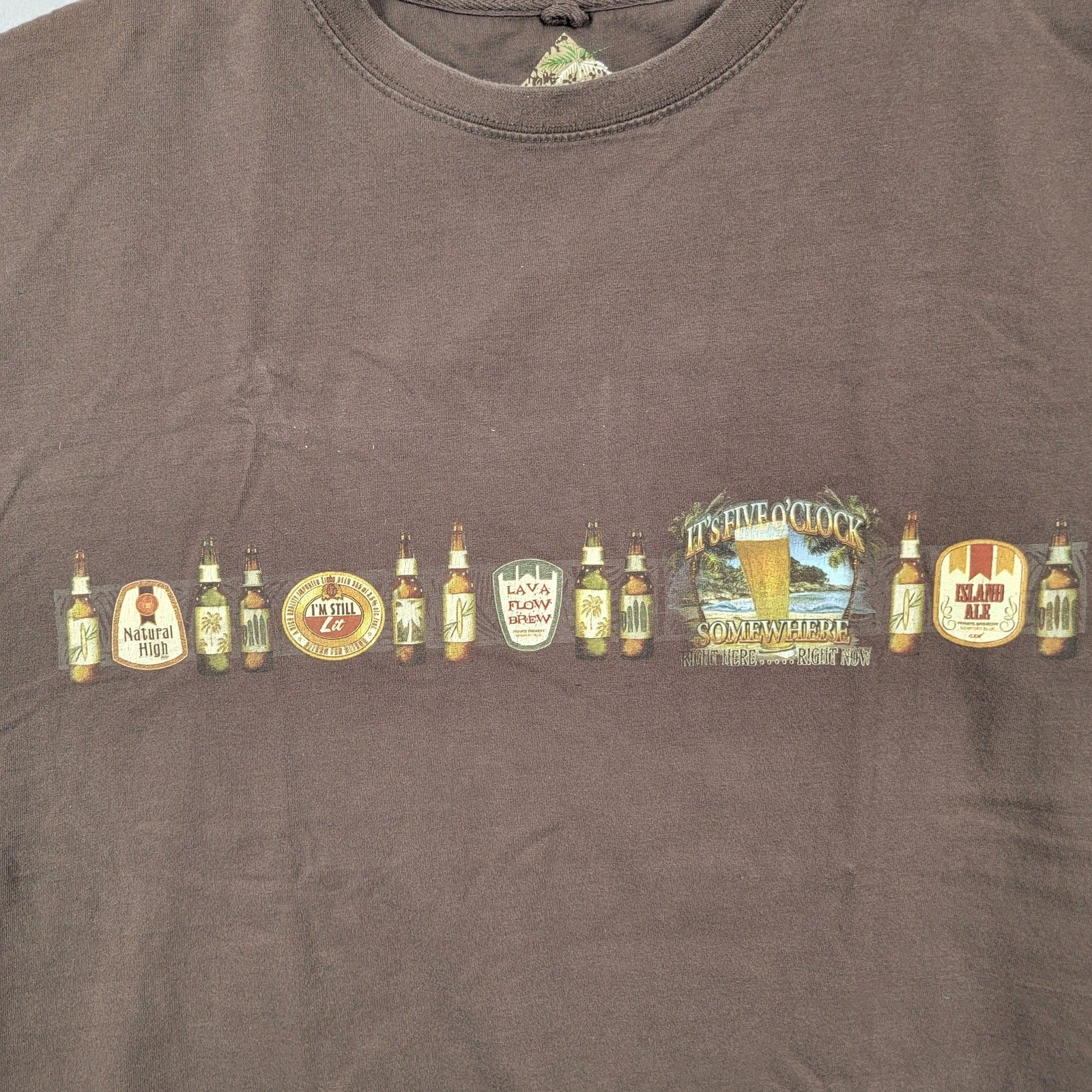 Newport Blue Graphic Beer O Clock Brown Tshirt Sz XXL