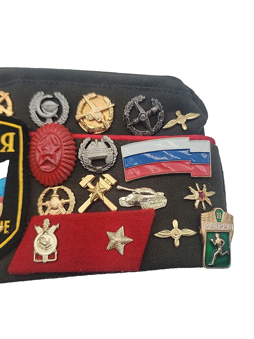 Soviet Military Pilotka Army Cap USSR Vintage Hat 33 Pins 4 Patches Militaria3