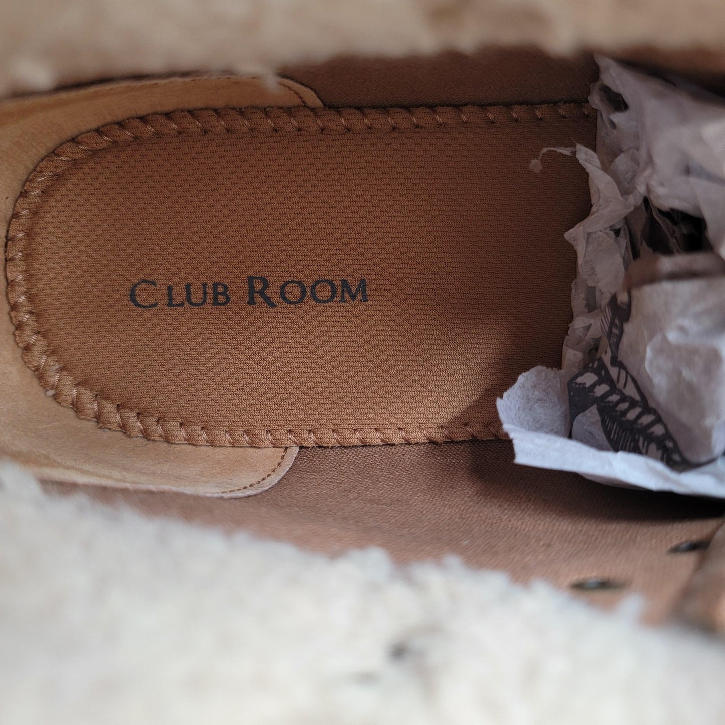 Club Room Boots Mens Size 12 Brown Faux Shearling Lined Kylerr Hiking Outdoor6