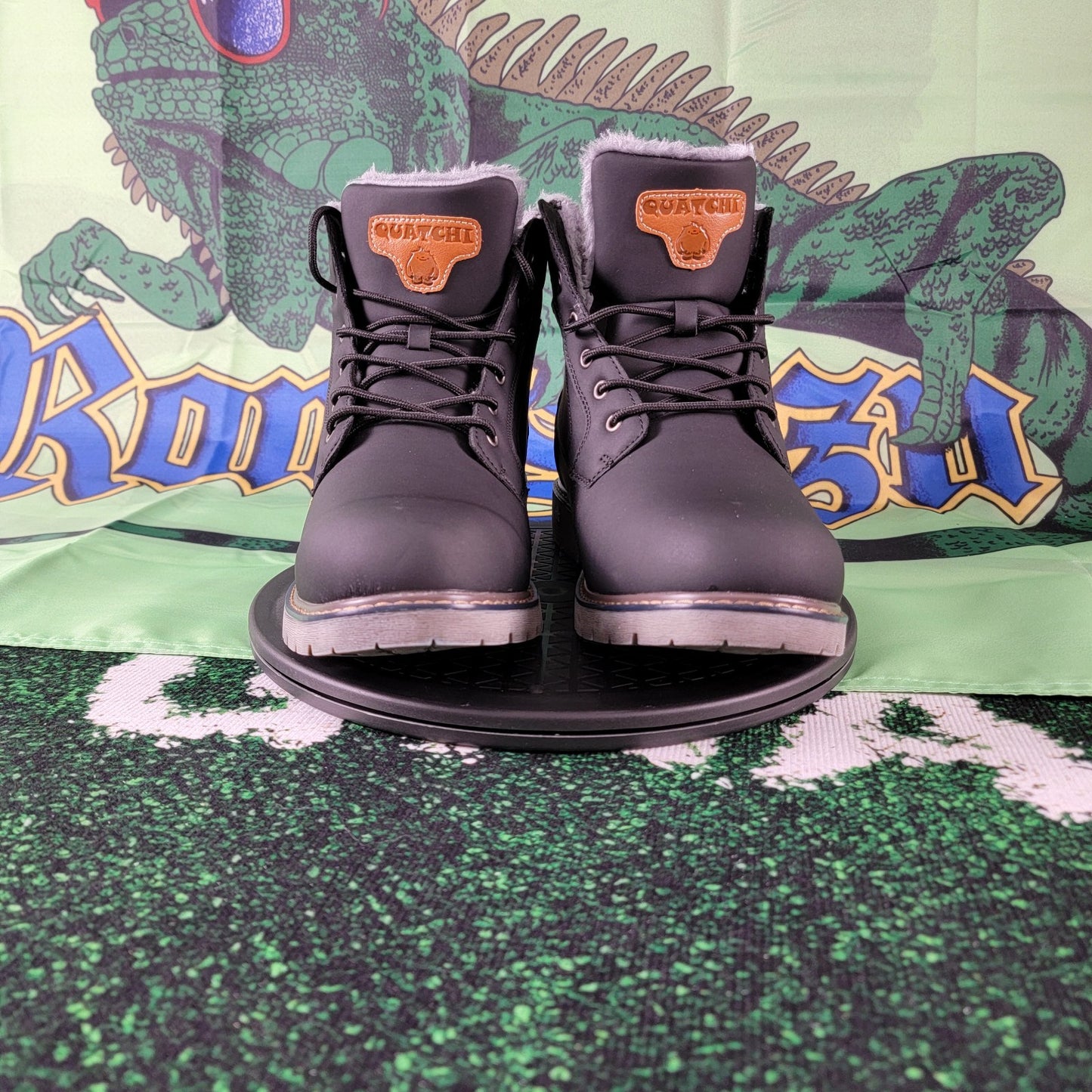 Quatchi Men’s Winter Boots Black Fur Lined Size 14 EU 48 Waterproof Lug Sole3