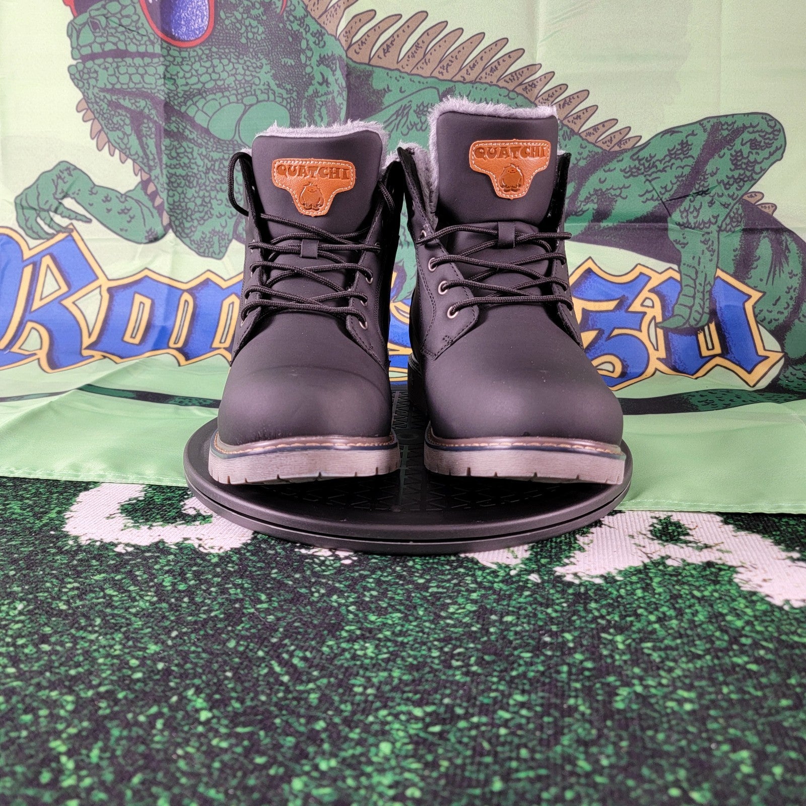 Quatchi Men’s Winter Boots Black Fur Lined Size 14 EU 48 Waterproof Lug Sole3