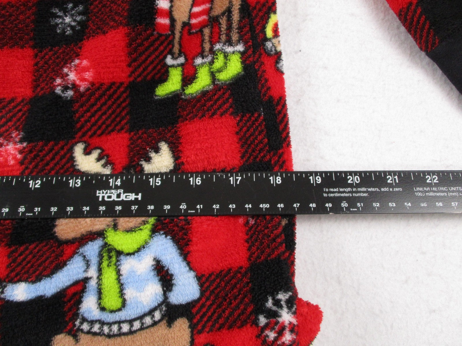 Secret Treasures Pajamas Kids 8-10 Red Plaid Moose Fleece One Piece Zip5