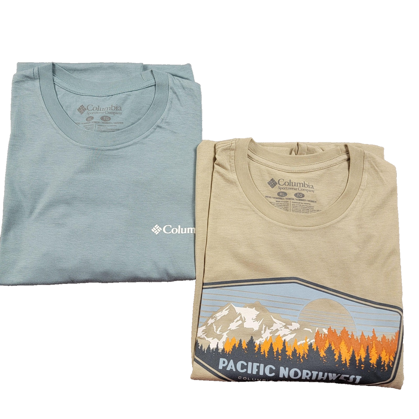 Columbia Shirt Mens XL Pacific Northwest Hiking Outdoor Tee Snoqualmie Falls 9370