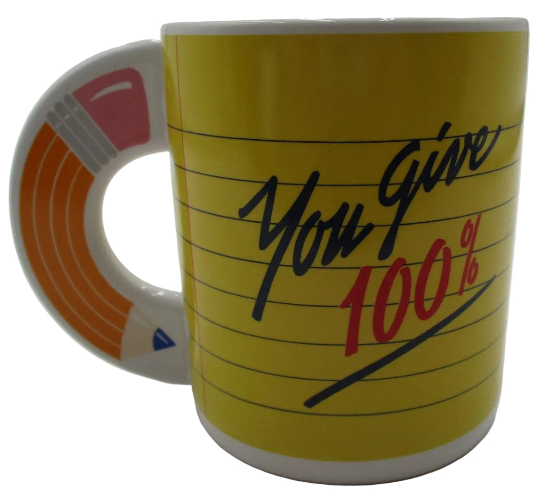 Avon Youre An A+ Teacher Coffee Mug Cup Yellow Pencil Handle Vintage Novelty1