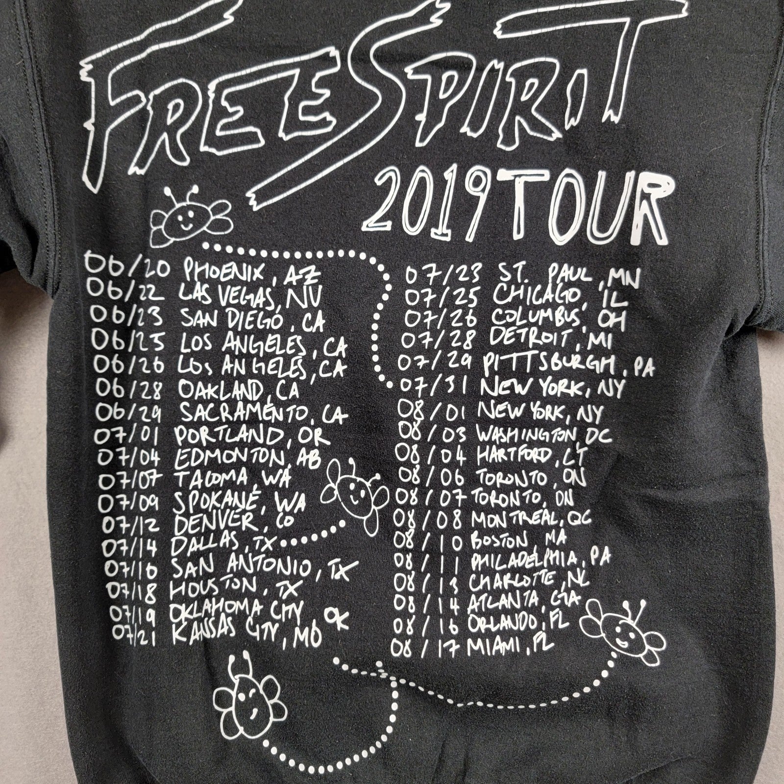 Khalid Free Spirit 2019 Tour Hoodie Black Small Preowned Concert Merch