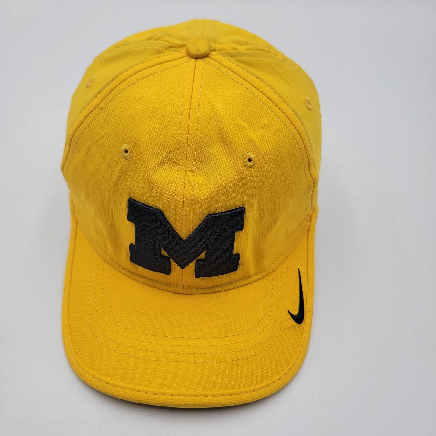 Michigan Wolverines Hat Cap Strap Back Yellow NCAA Football Dri Fit Nike Mens5