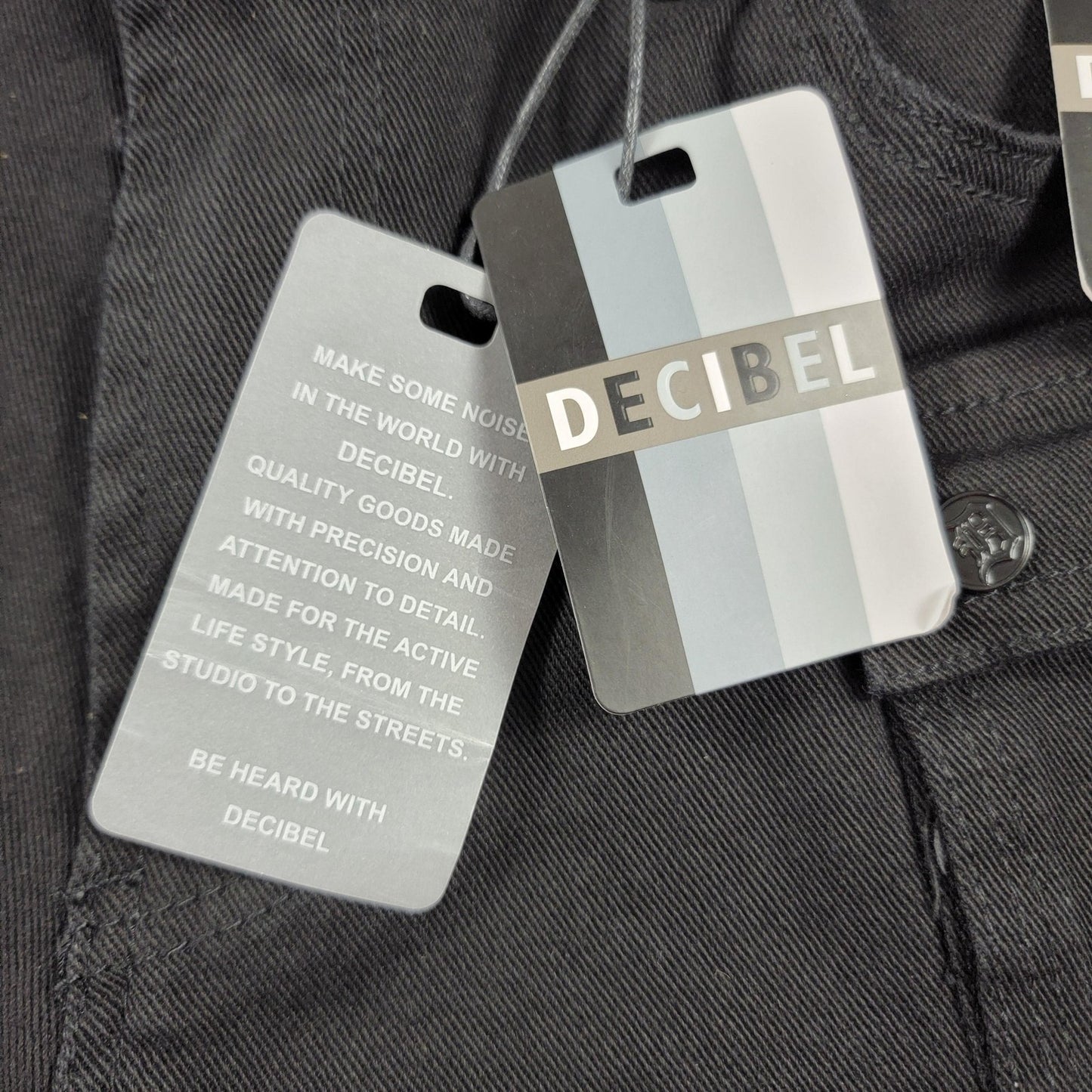 Decibel Cargo Pants Mens 34x34 Black Streetwear Multi Pocket Utility New Tag 9182