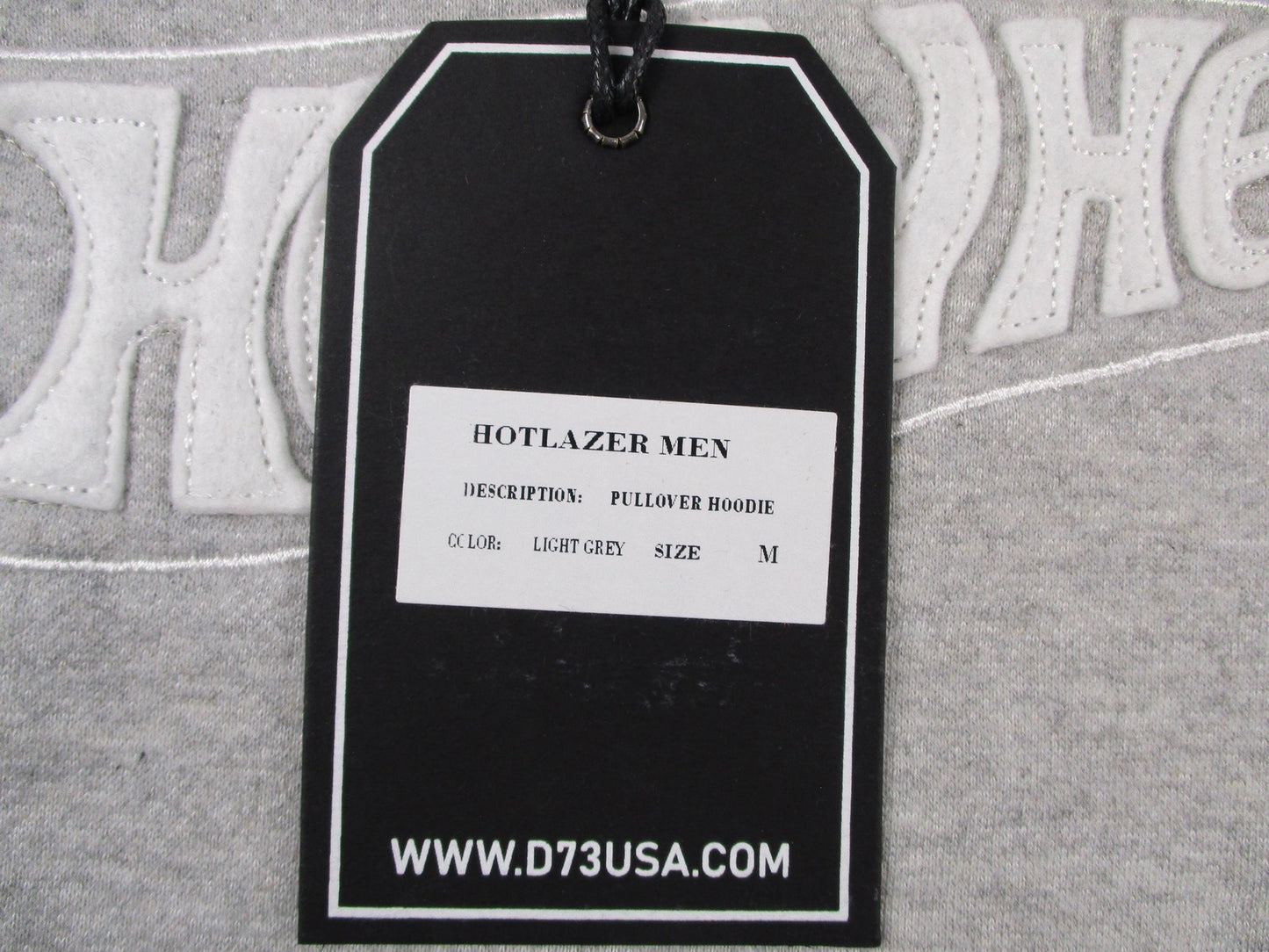 D73 USA Hot Wheels Hoodie Mens Medium Gray Pullover Fleece Embroidered Logo 12934
