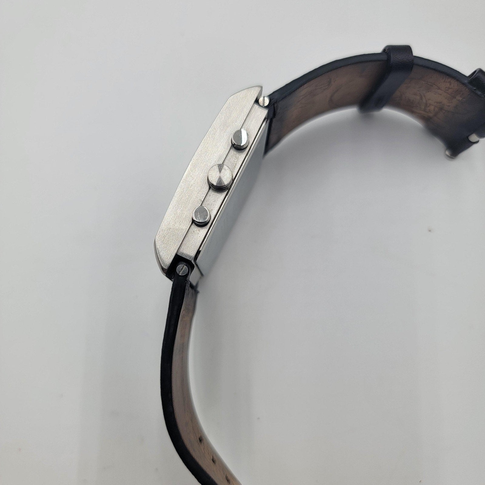 Fossil JR9454 Square Watch Black Dial Leather Strap Untested May Not Run8