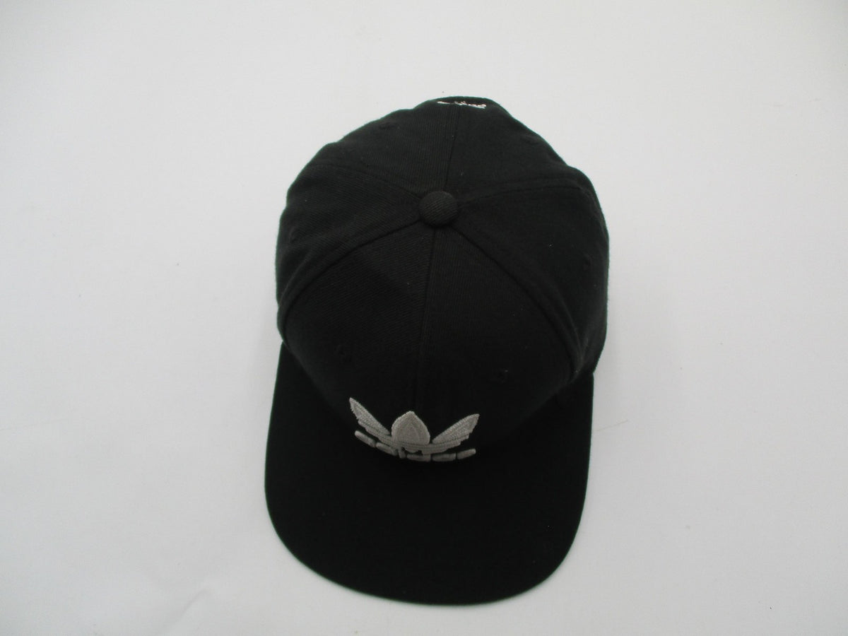 Adidas Hat Cap Snap Back Mens One Size Black Trefoil Logo Green Brim Embroidered7