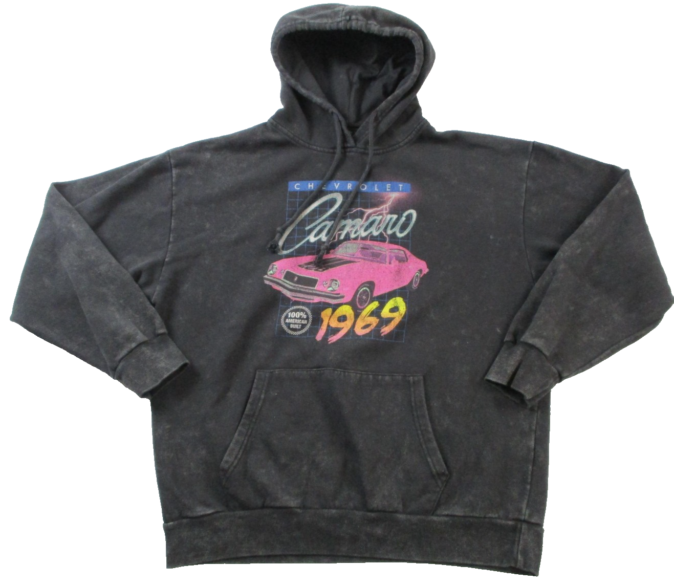 Chemistry Hoodie Mens Large Black Fleece Sweatshirt "1969" Camaro Retro Graphic0