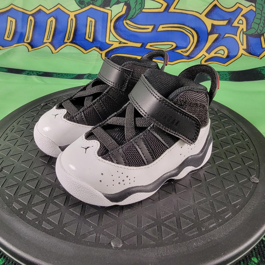 Jordan 6 Rings "Black/University Red/White" Toddler Boys' Shoe(323420 067) Sz 5c0
