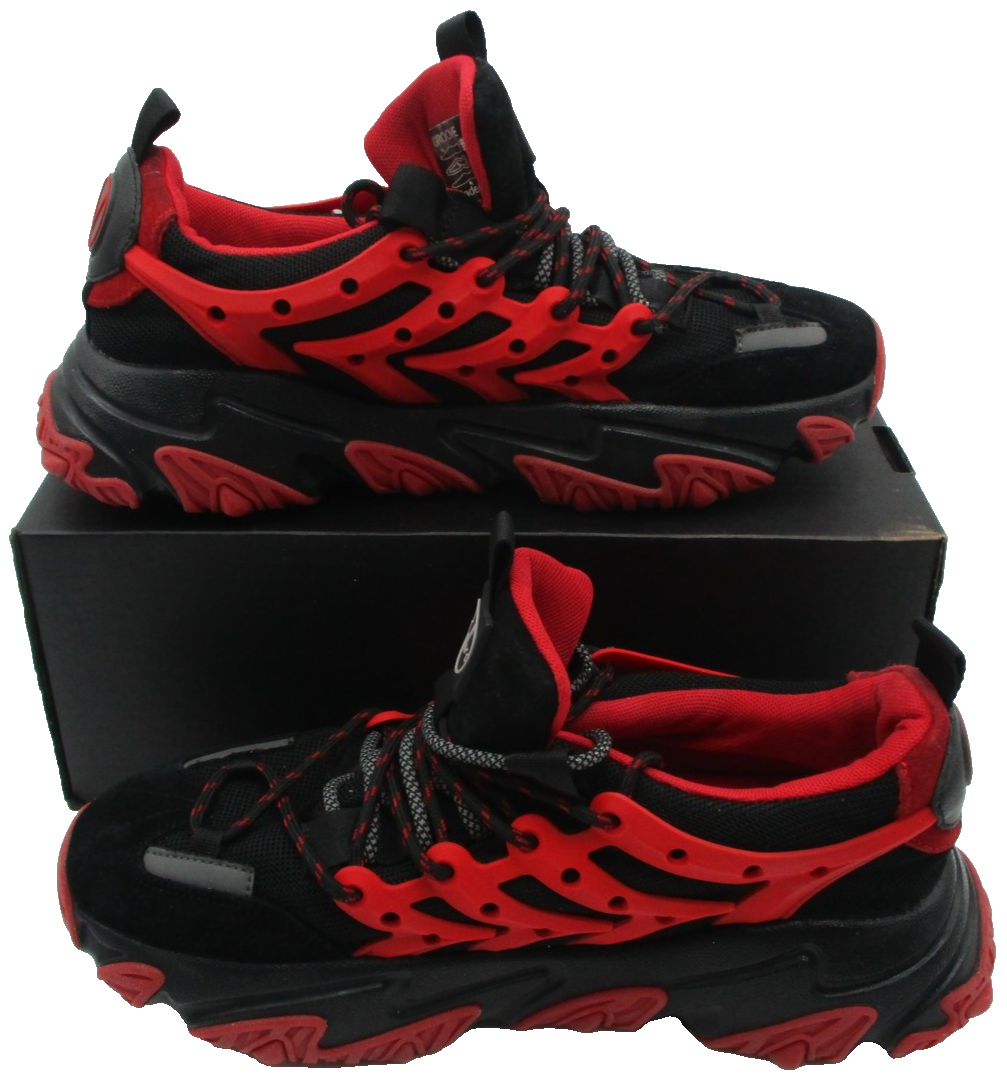 Javi Groove Shoes Mens Size 11 Black Red Chunky Athletic Low Top Sneakers3