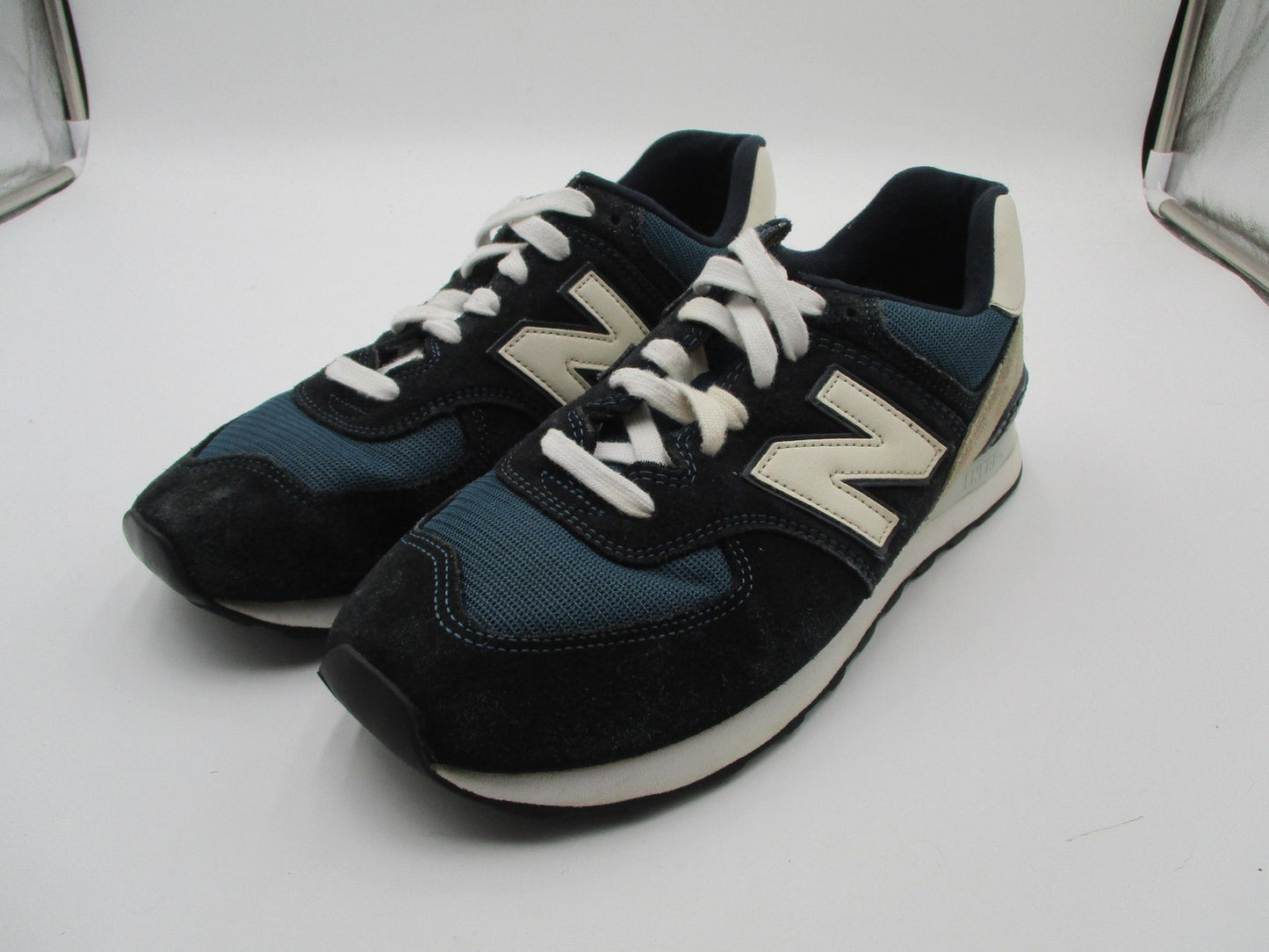 New Balance Classic 574 Shoes Mens Size 10.5 Blue Navy Suede Mesh ML574BD20