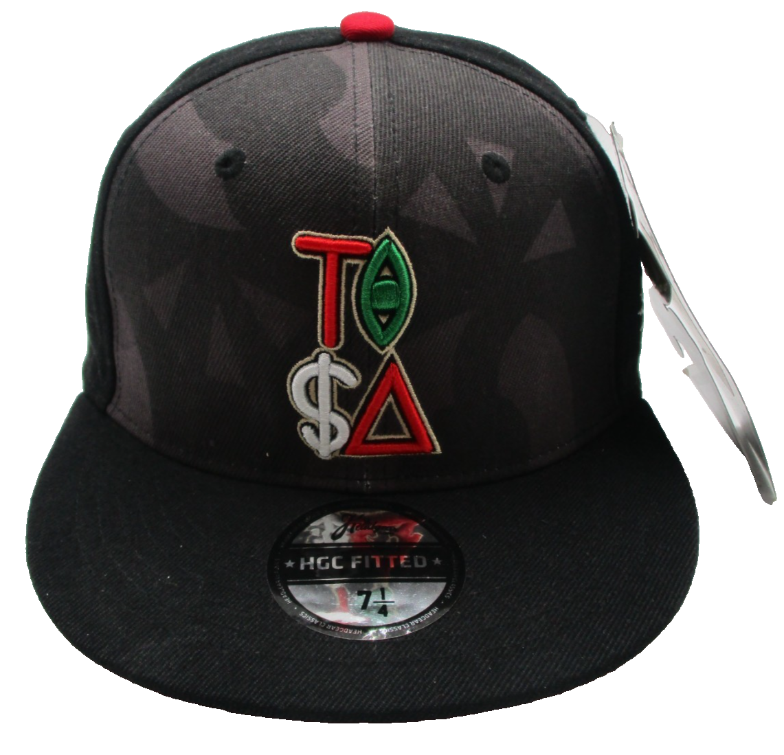 TI$A Hat Cap Fitted Mens 7 1/4 Black Red TISA Vizion TO$A Logo Streetwear0