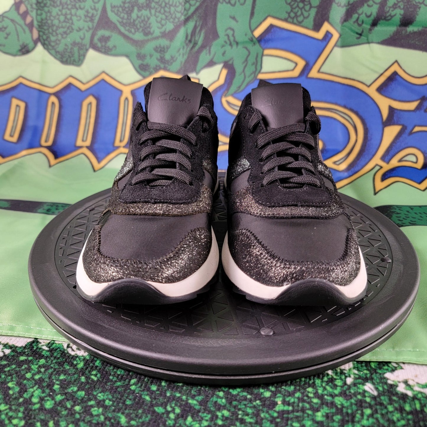 Clarks DashLite Jazz Women’s Size 7 Black Combi Sneakers 261690514 PreOwned 0342