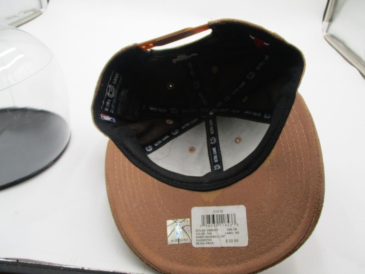 Chicago Bulls Hat Cap Snap Back One Size Brown NBA Basketball Mens Ultra Game12