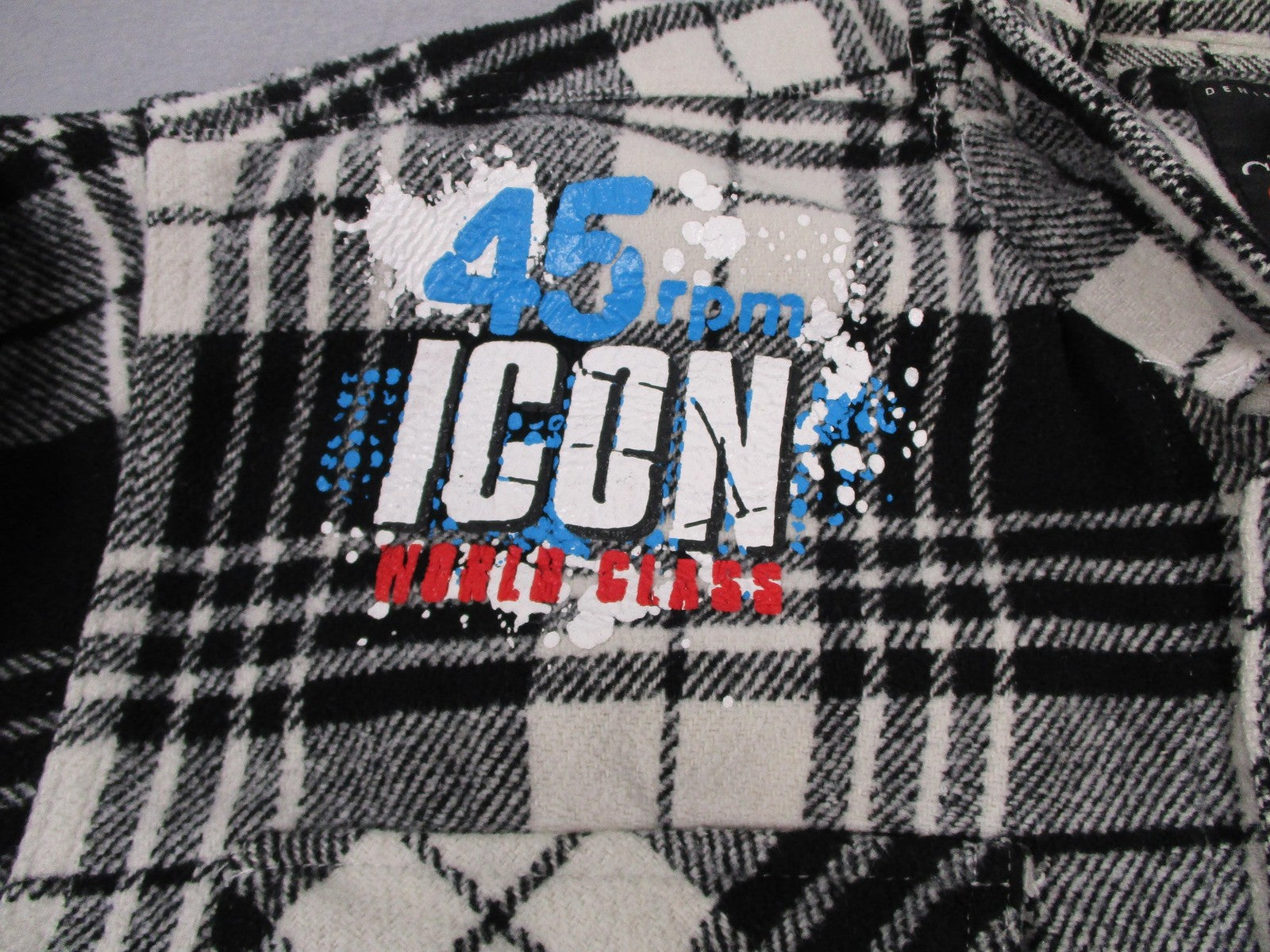 Copper Rivet Shirt Mens 2XL Black White Plaid Flannel Snap Front Graphic Shacket7