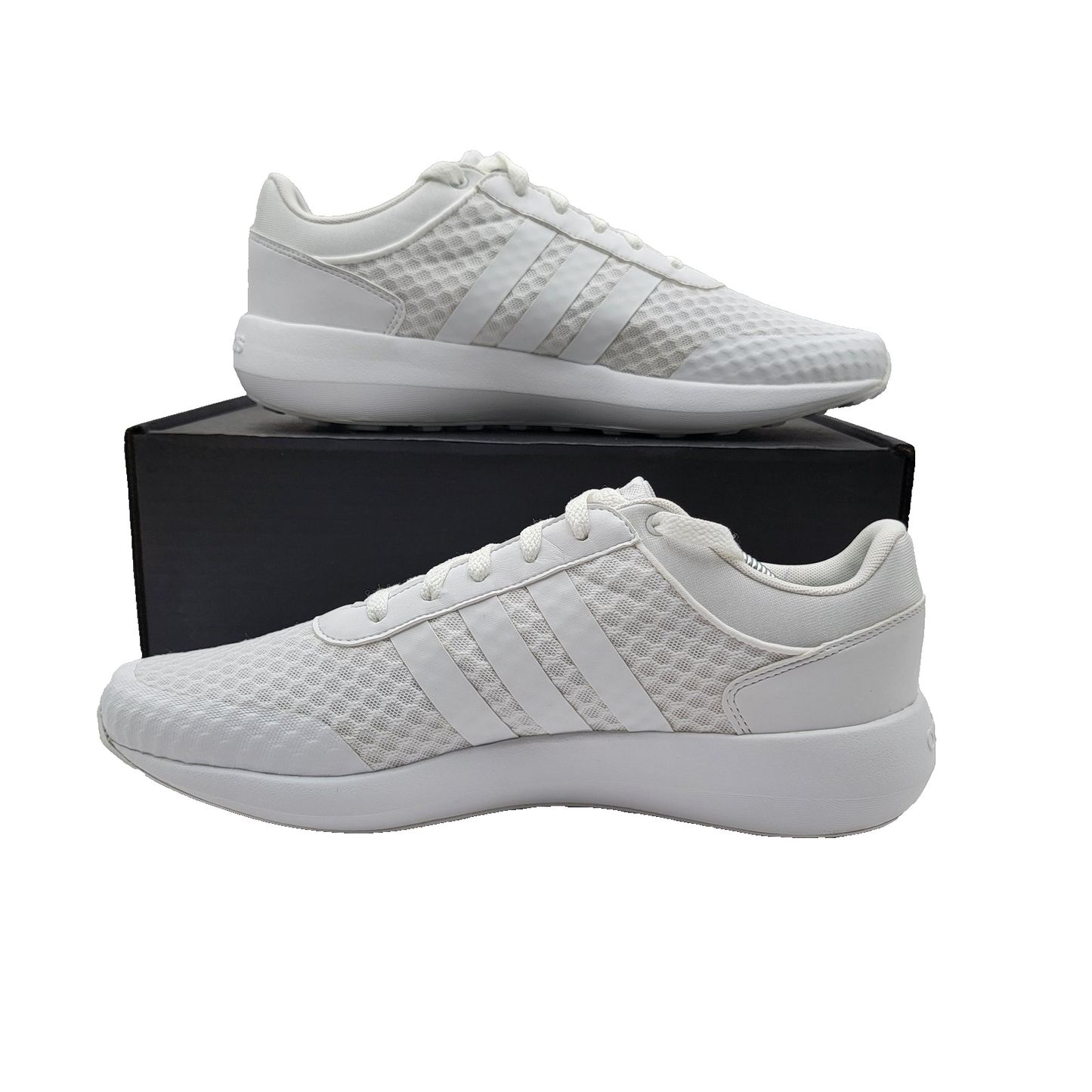 Adidas Cloudfoam Race Shoes Mens Size 10.5 White Mesh Running Sneakers B747281