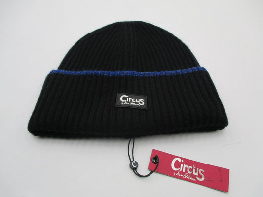 Circus By Sam Edelman Hat Beanie Womens One Size Black Stripe Logo Knit Winter0