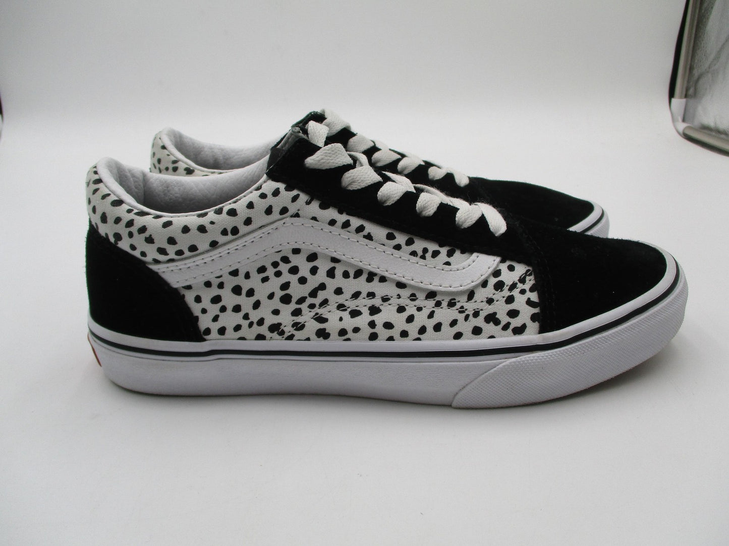 Vans Dalmatian Spot Print Shoes Kids Size 6 Black White Suede Sneakers3