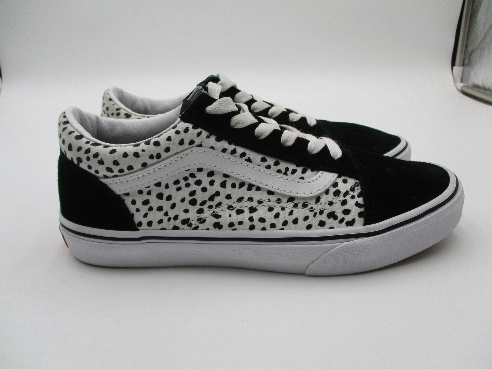Vans Dalmatian Spot Print Shoes Kids Size 6 Black White Suede Sneakers3