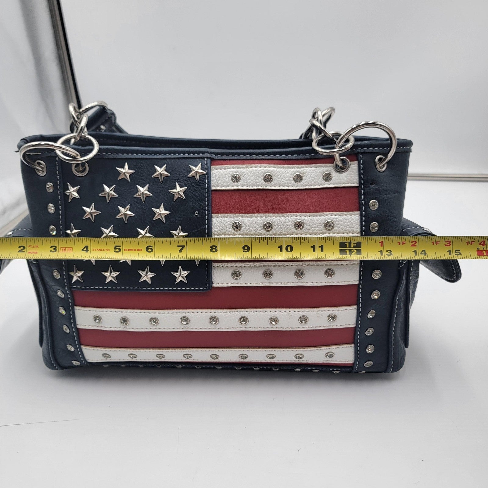 Montana West Purse Womens Shoulder Bag Studded Patriotic Handbag Wallet Set USA6