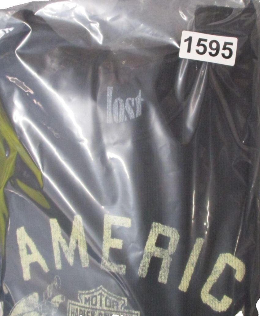 Lost Americana Shirt Mens Medium Black Thermal HarleyDavidson Biker Graphic Tee10