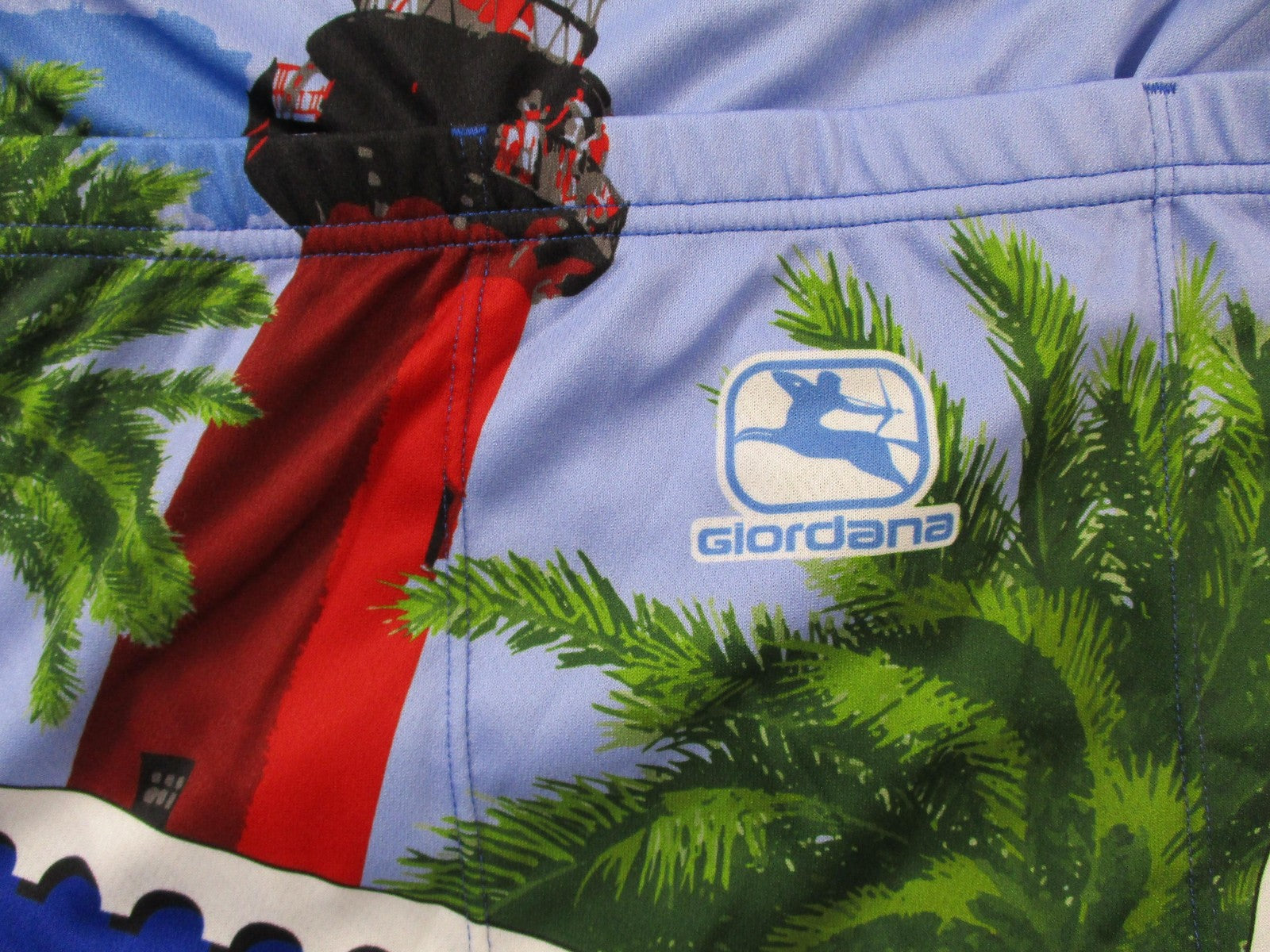 Giordana Palm Beach Cycling Jersey Mens Small Zip Bicycle World Lighthouse Top11