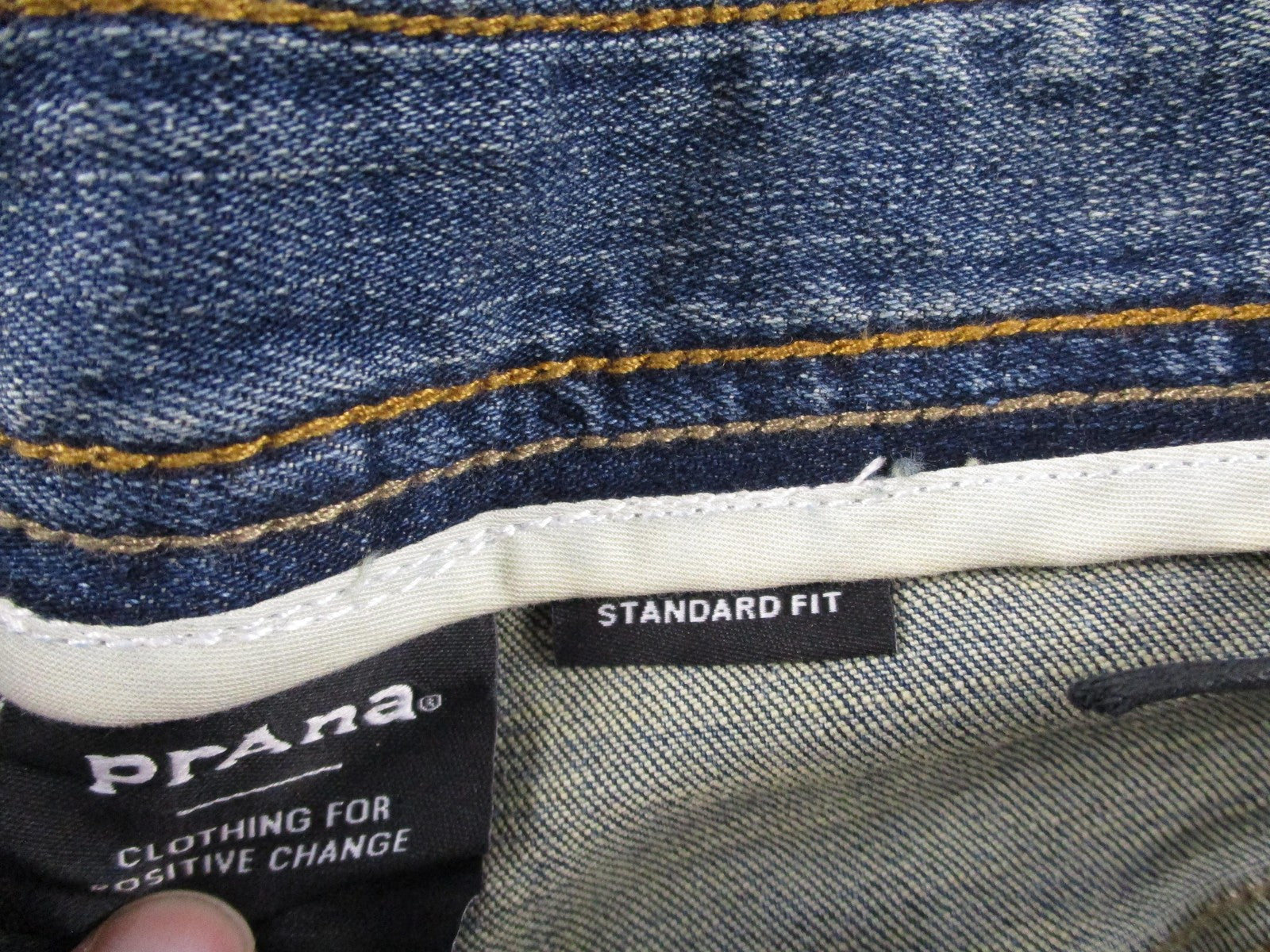 PrAna Axiom Jeans Mens 32x32 Blue Antique Stone Wash Straight Stretch Denim7