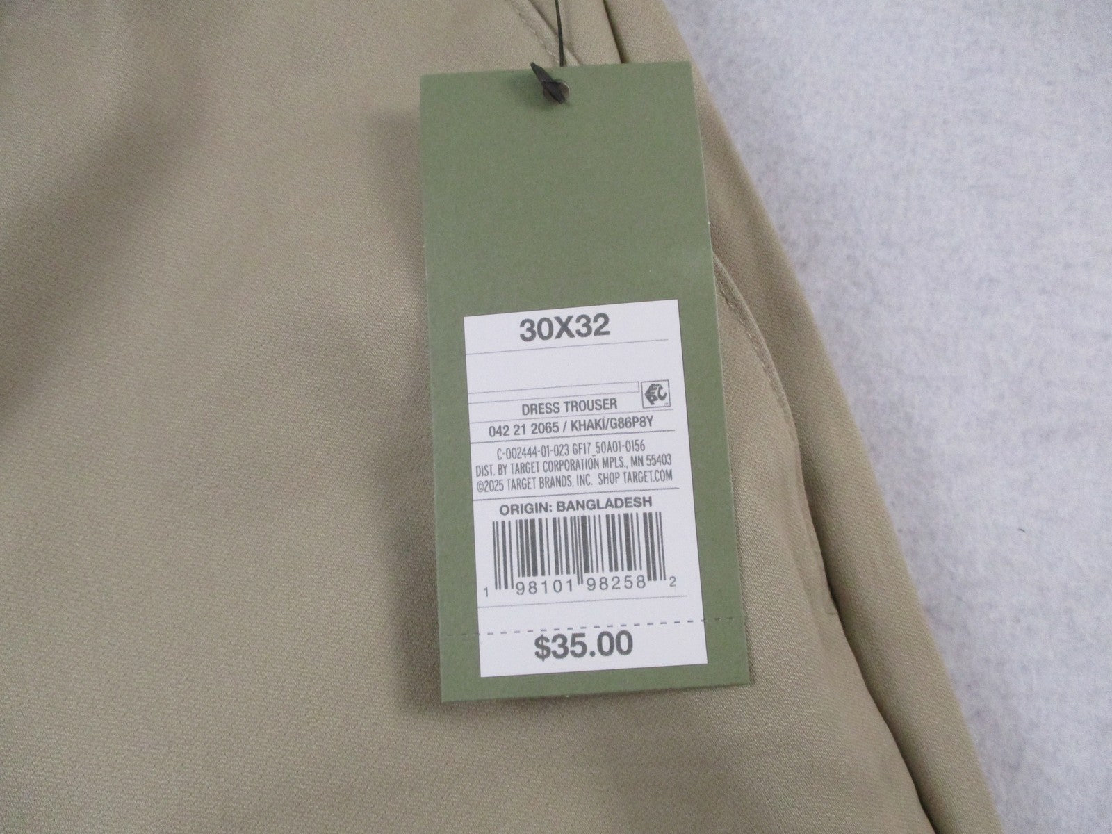 Goodfellow & Co Pants Mens 30x32 Beige Slim Trouser Dress Khaki Chino 139214034