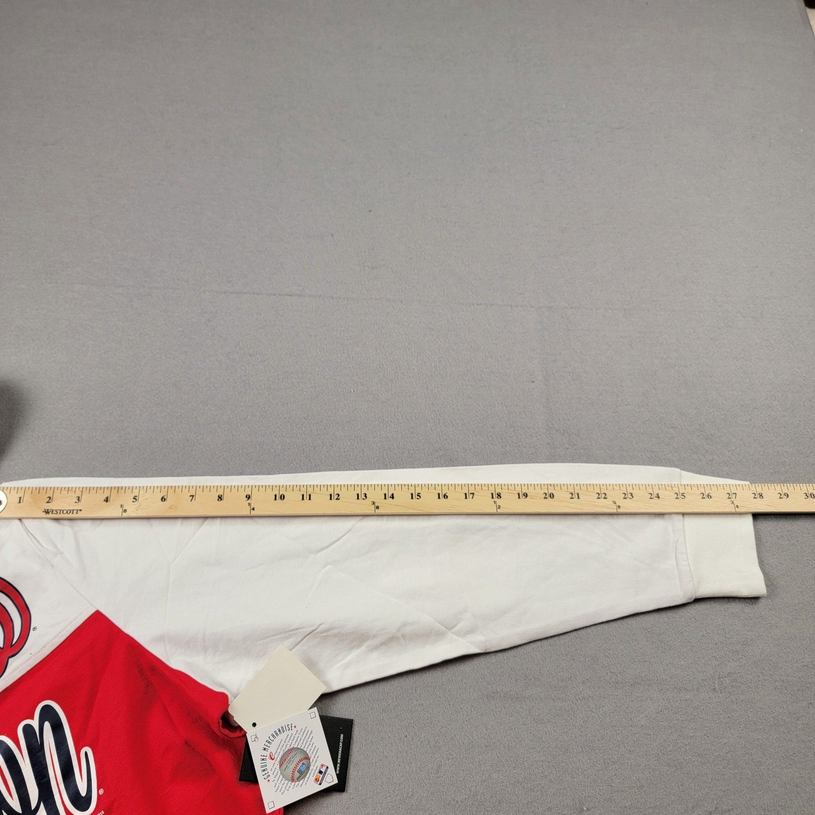 New Era MLB Washington Nationals Hoodie Mens 2XL Red White ZipUp Sweatshirt 5189