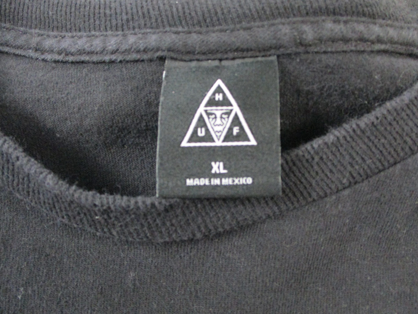 HUF Shirt Mens XL Black Triple Triangle Graphic Skate Streetwear Logo Tee 15552
