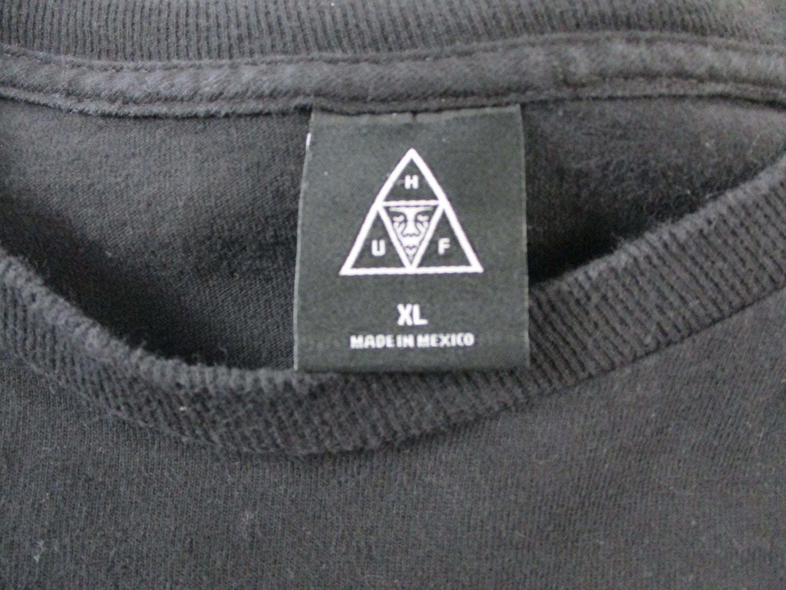 HUF Shirt Mens XL Black Triple Triangle Graphic Skate Streetwear Logo Tee 15552