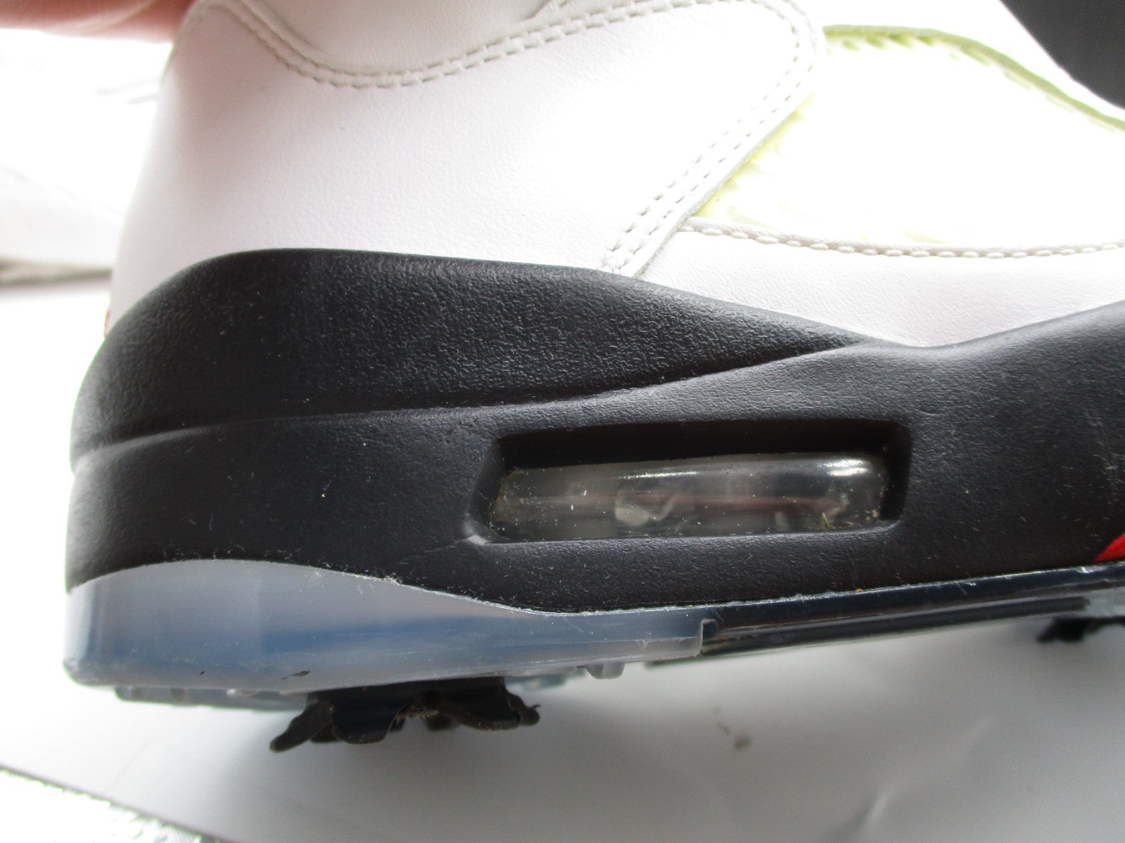 SAMPLE Nike Air Jordan 5 Low Golf Cleats Retro Fire Red Men Sz 9 CU4523-100 1A714