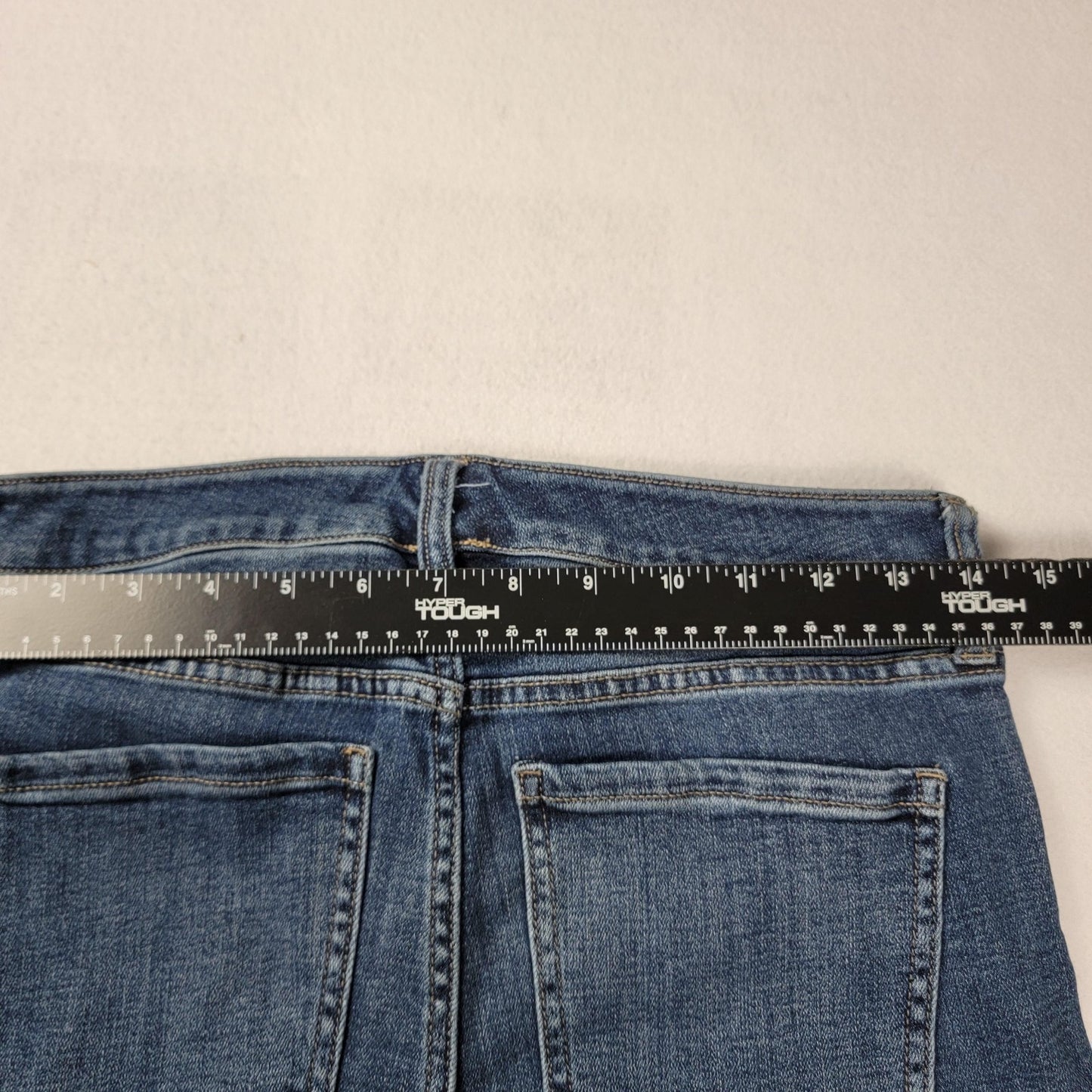 Liverpool Jeans Wmns 6 Blue Straight Leg EcoLogical Findley Denim Distress