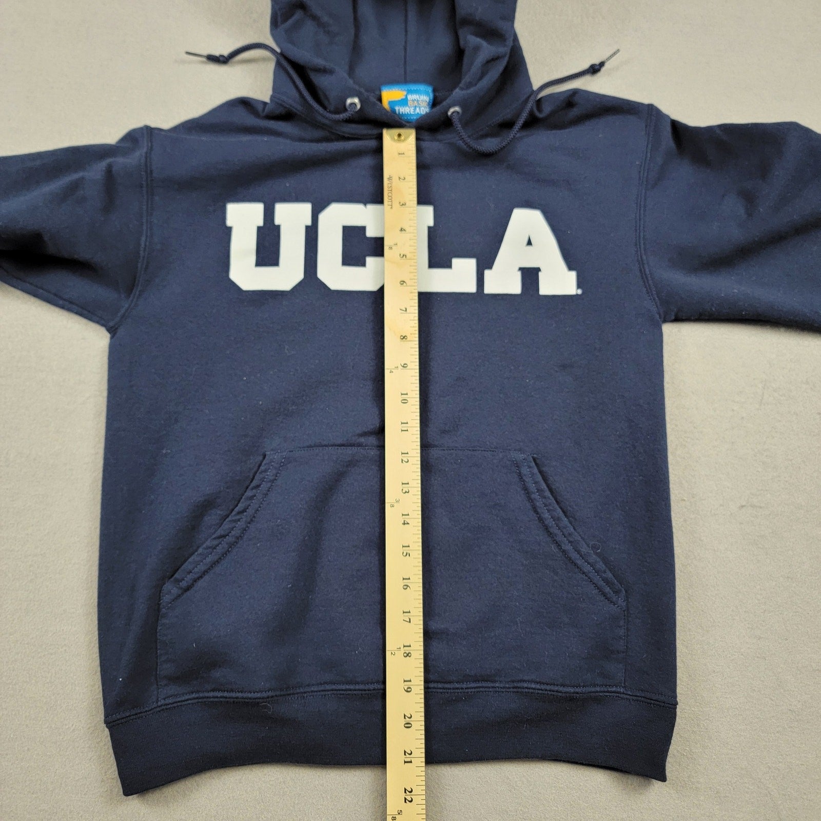 UCLA Bruin Basic Threads Hoodie Sz S Dk Blue Pullover