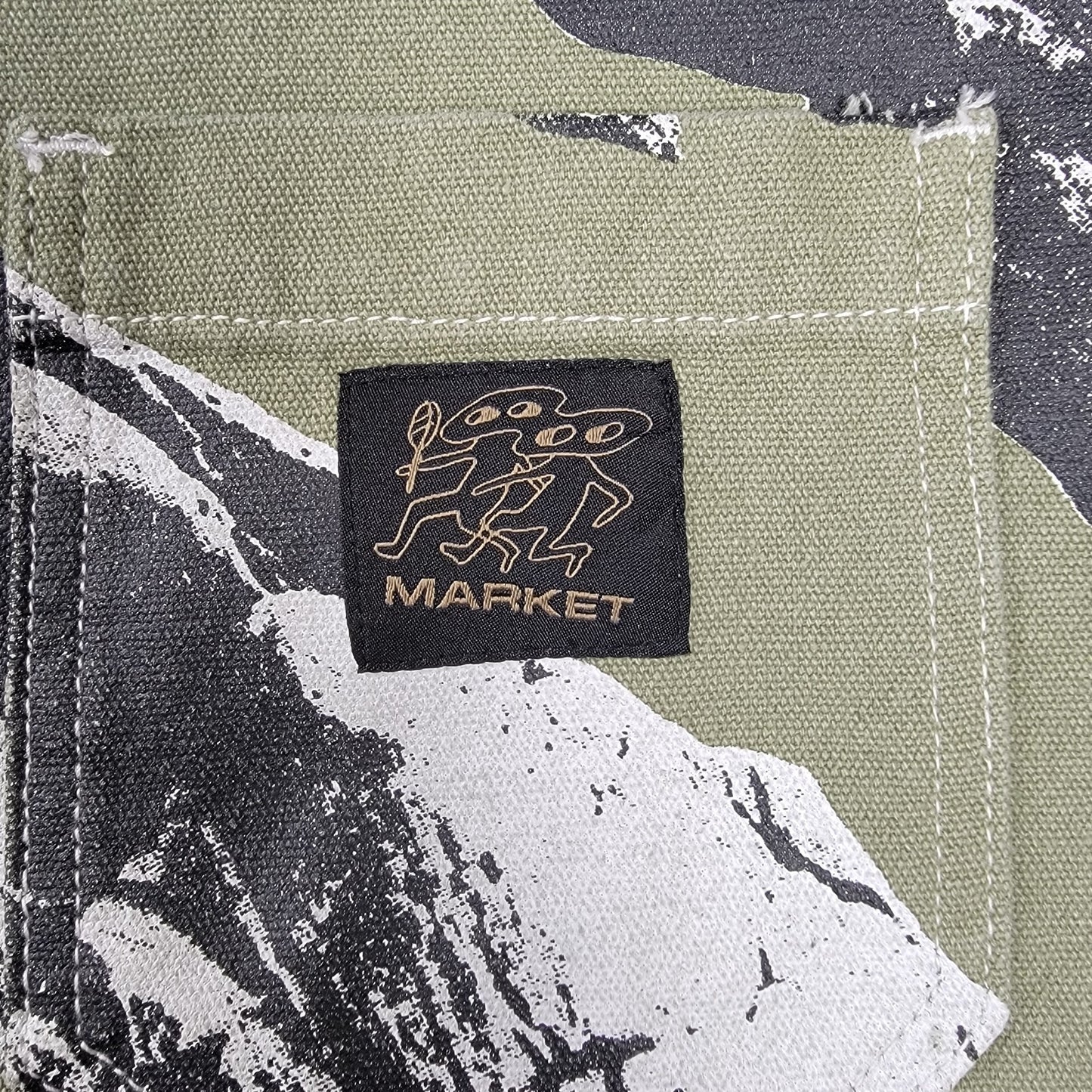 Market Mens Green Talus Work Shirt Short Sleeve Sz L