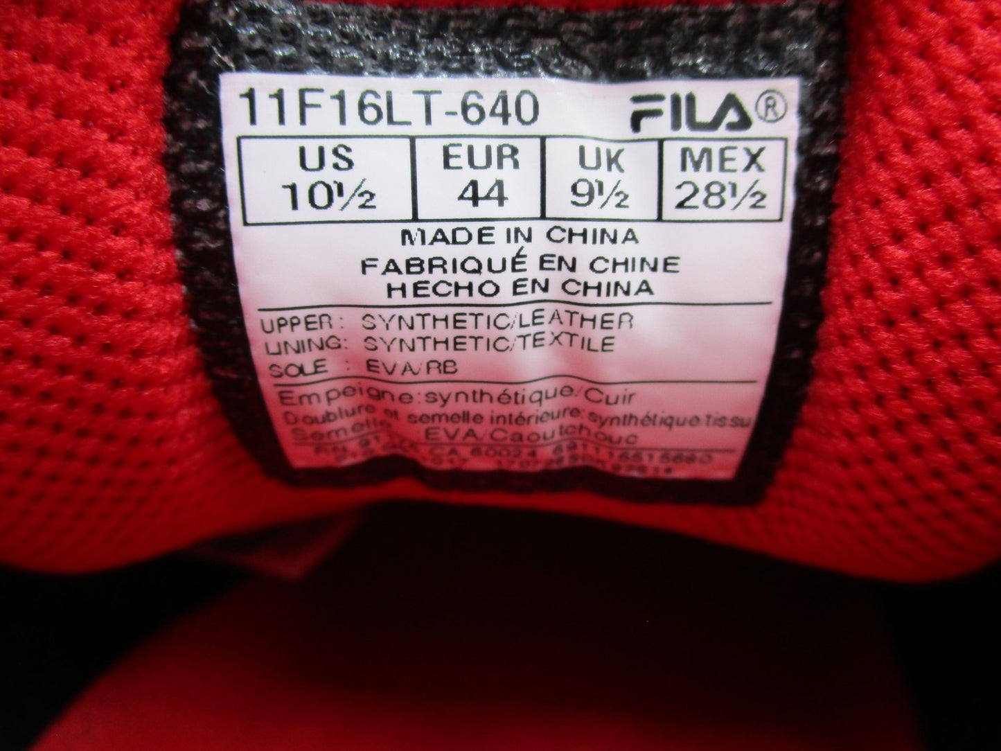 Fila Original Fitness Shoes Mens Size 10.5 Red Navy White Casual Sneakers7