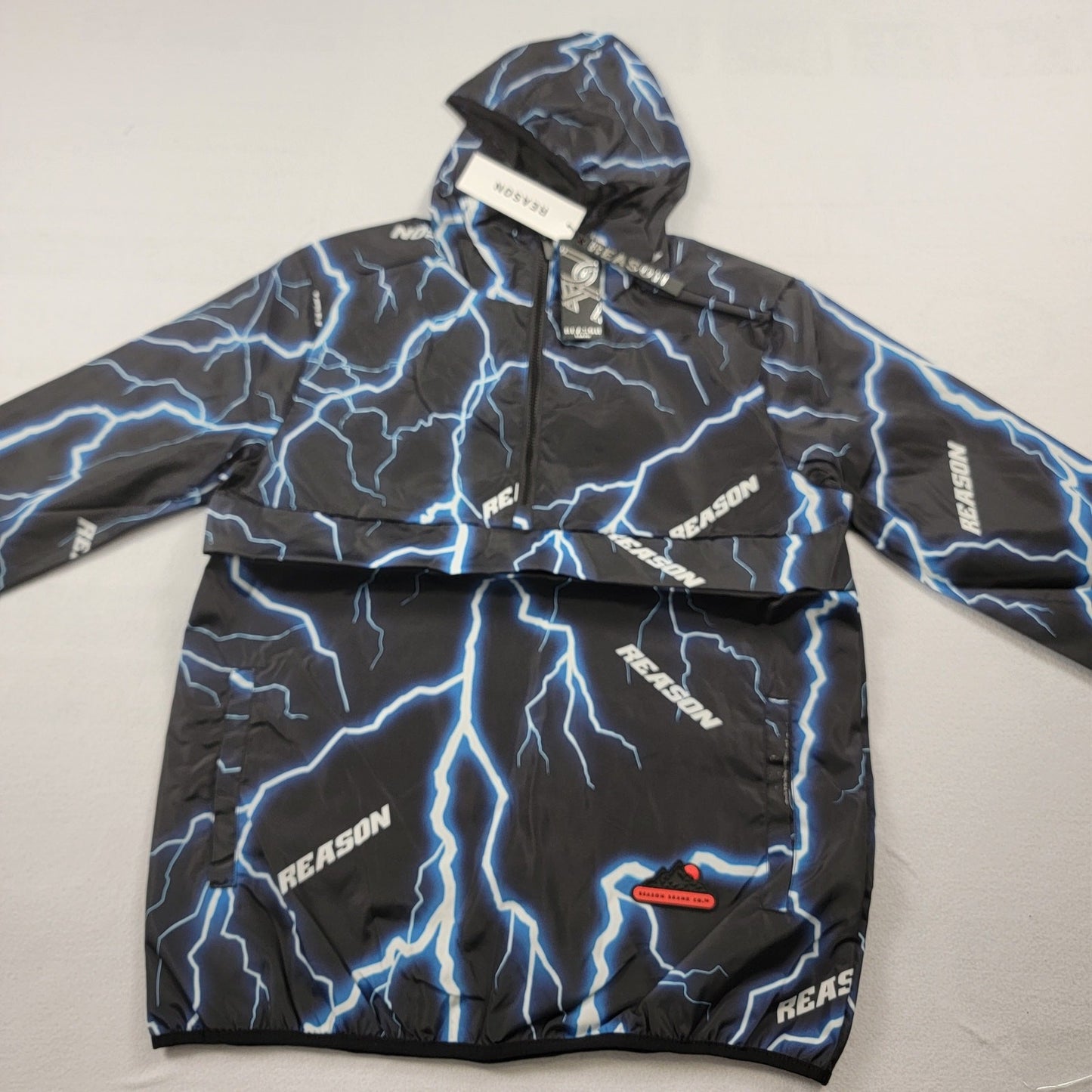 Reason x Vintage Reflective Lightning Windbreaker Jacket Sz M