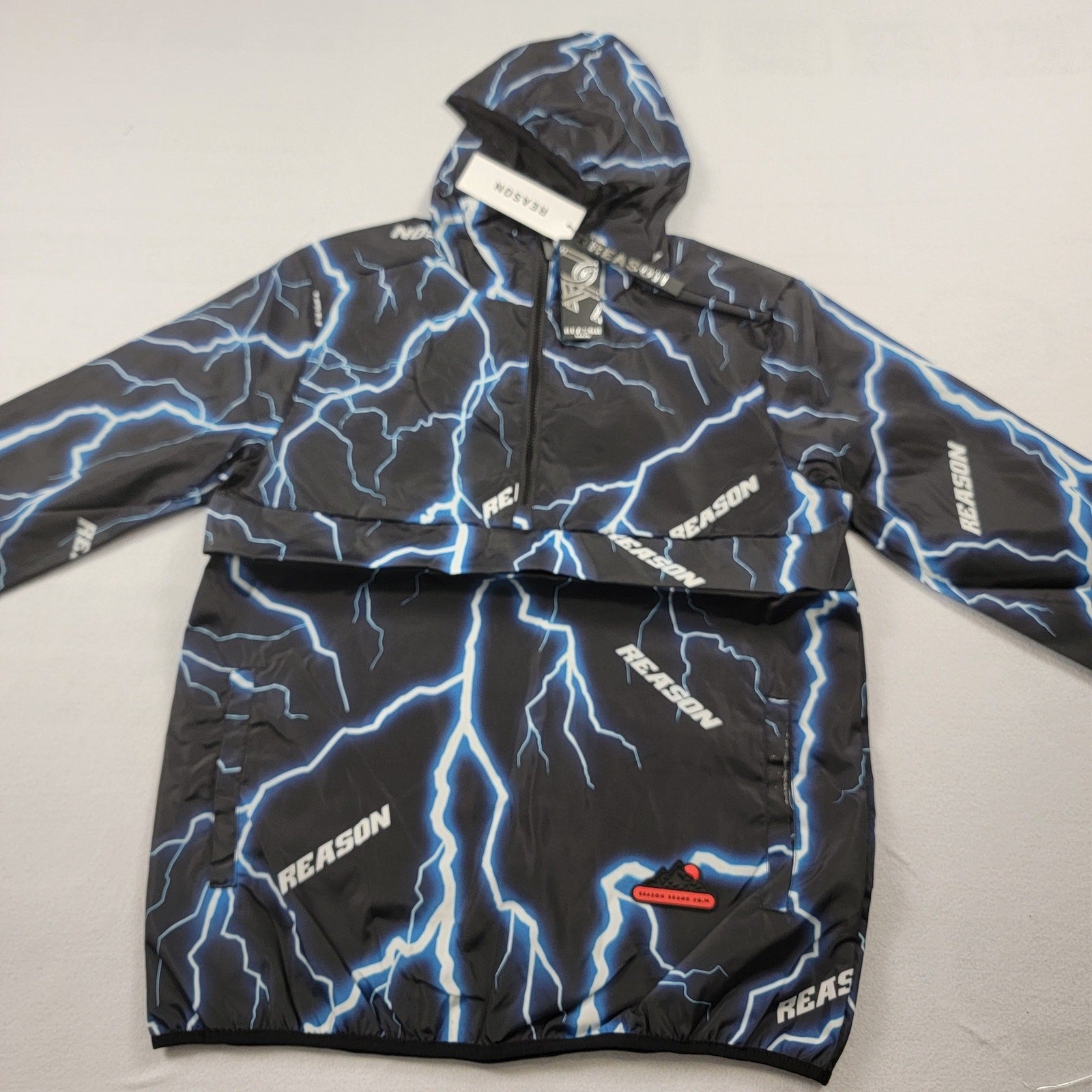 Reason x Vintage Reflective Lightning Windbreaker Jacket Sz M