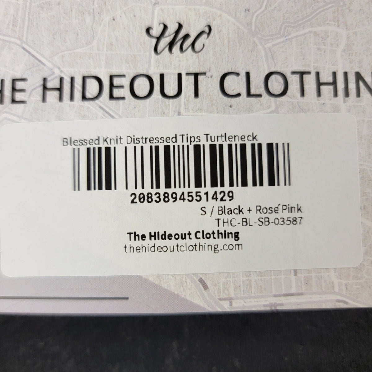 The Hideout Clothing Blessed Knit Distressed Tips Turtleneck S NWT THC2