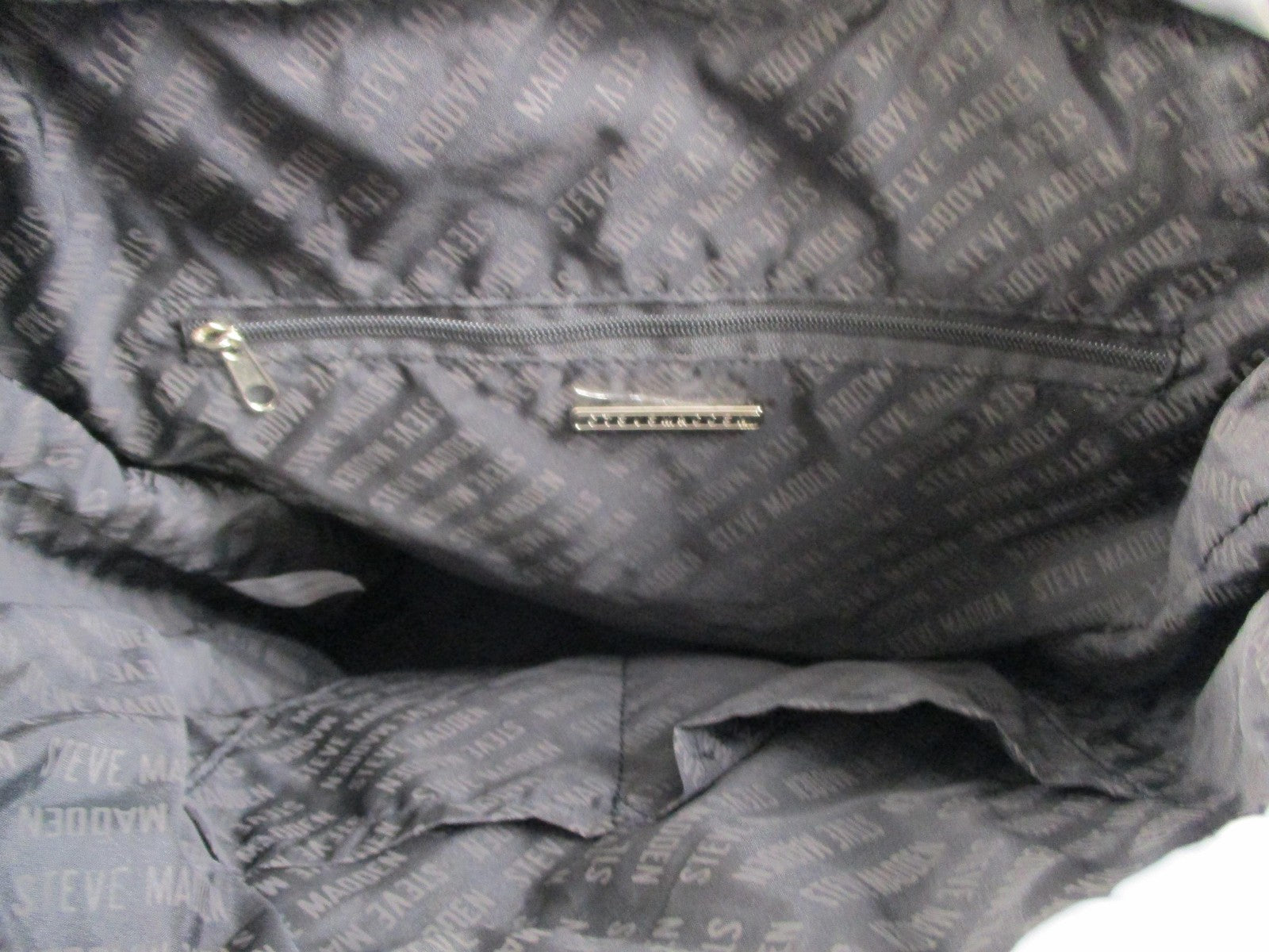 Steve Madden Backpack Womens Medium Gray Quilted Drawstring Travel Bag Pockets6