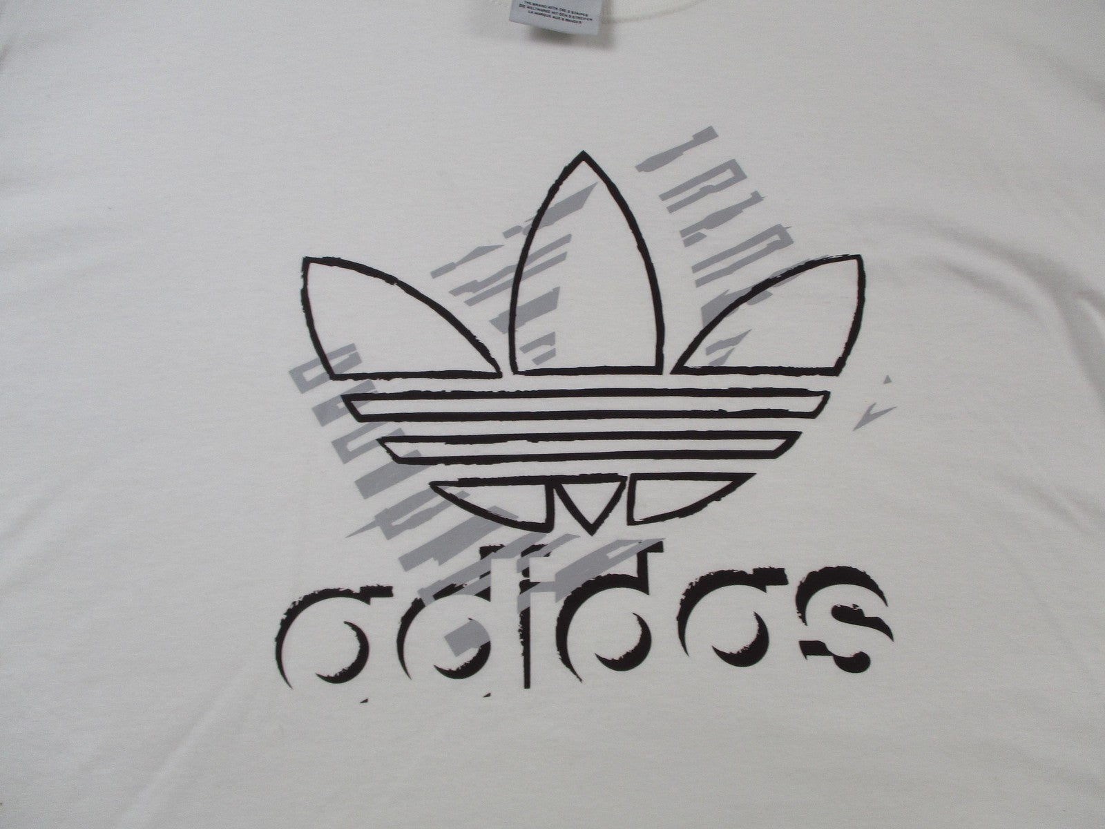 Adidas Sketch Trefoil Shirt Mens 2XL White Originals Graphic Streetwear 1360622