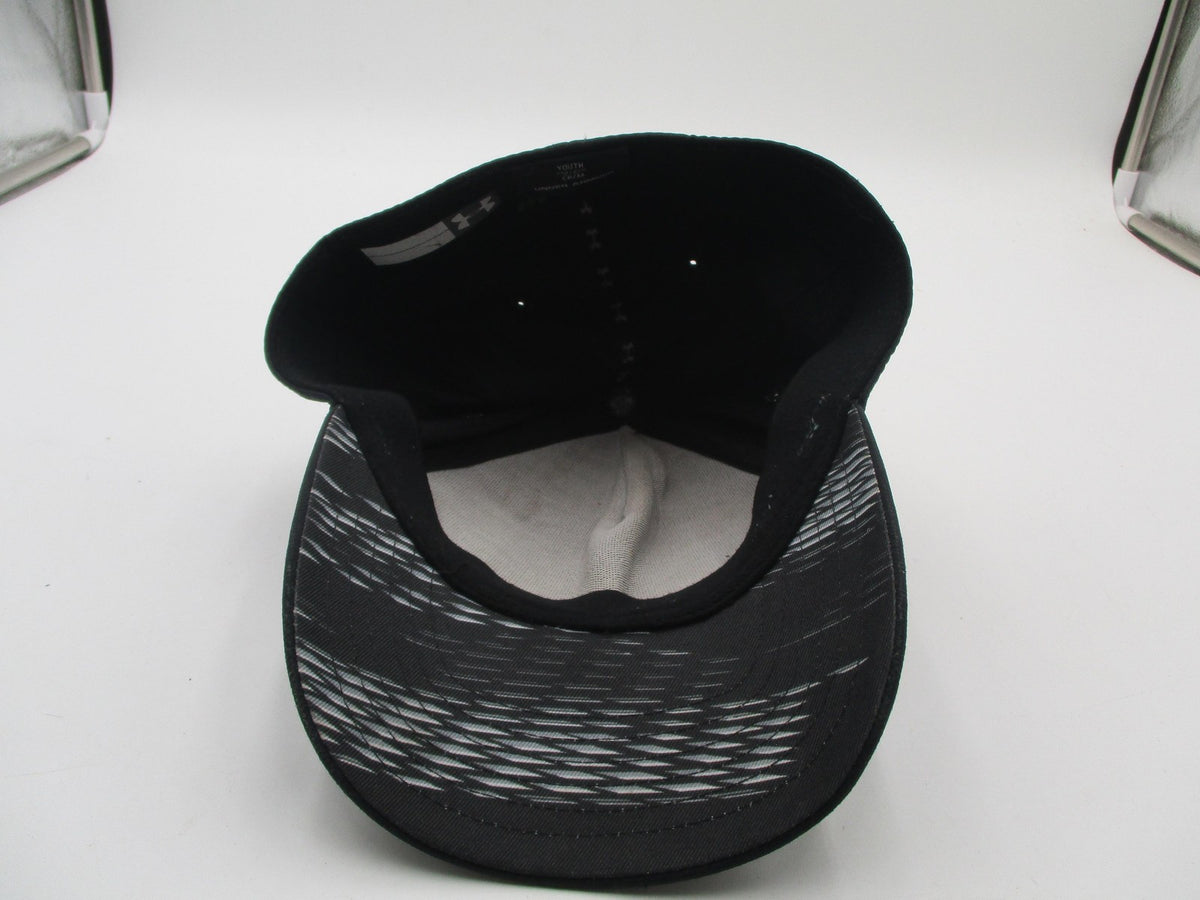Under Armour Hat Cap Baseball Fitted Boys Medium Black UA Logo Stretch8